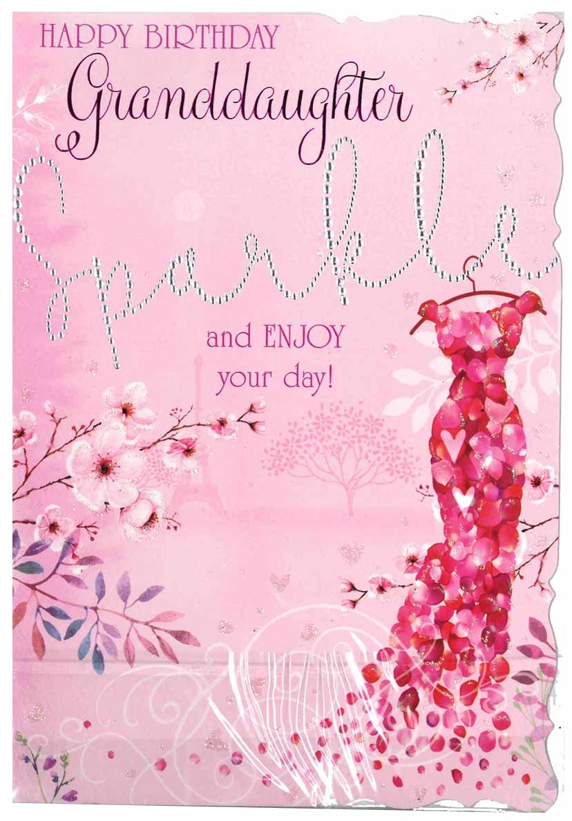 BIRTHDAY CARDS,Granddaughter Floral Dress