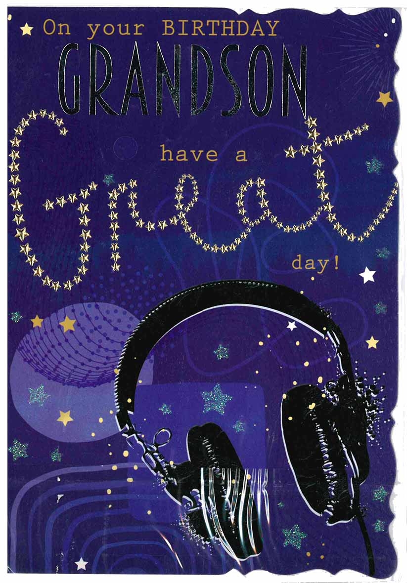 BIRTHDAY CARDS,Grandson 6`s Headphones