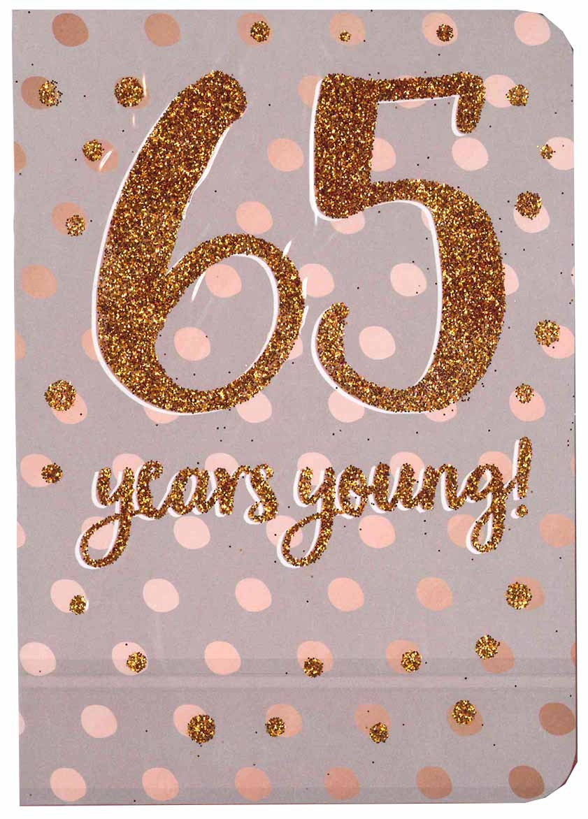 AGE 65 CARDS,Female 6`s Dots Glitter (Was 1.15)