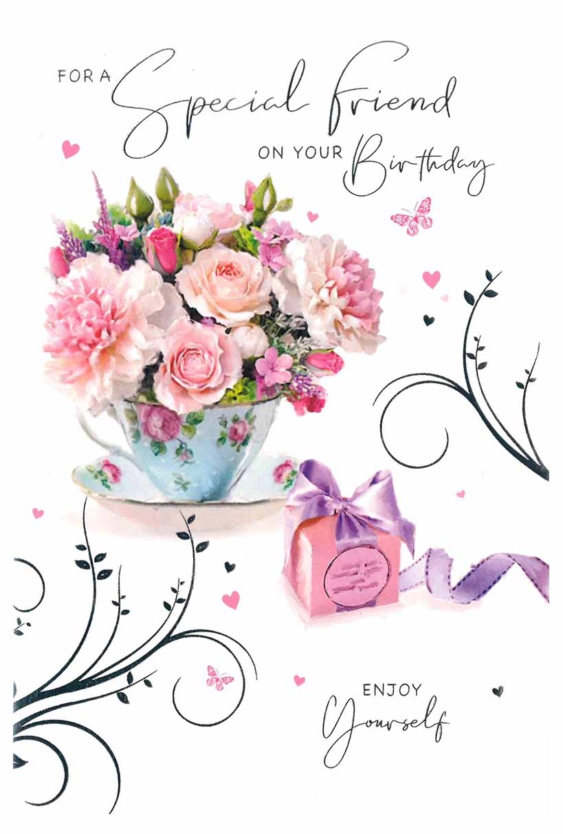 SPECIAL FRIEND CARDS,6`s Floral Teacup