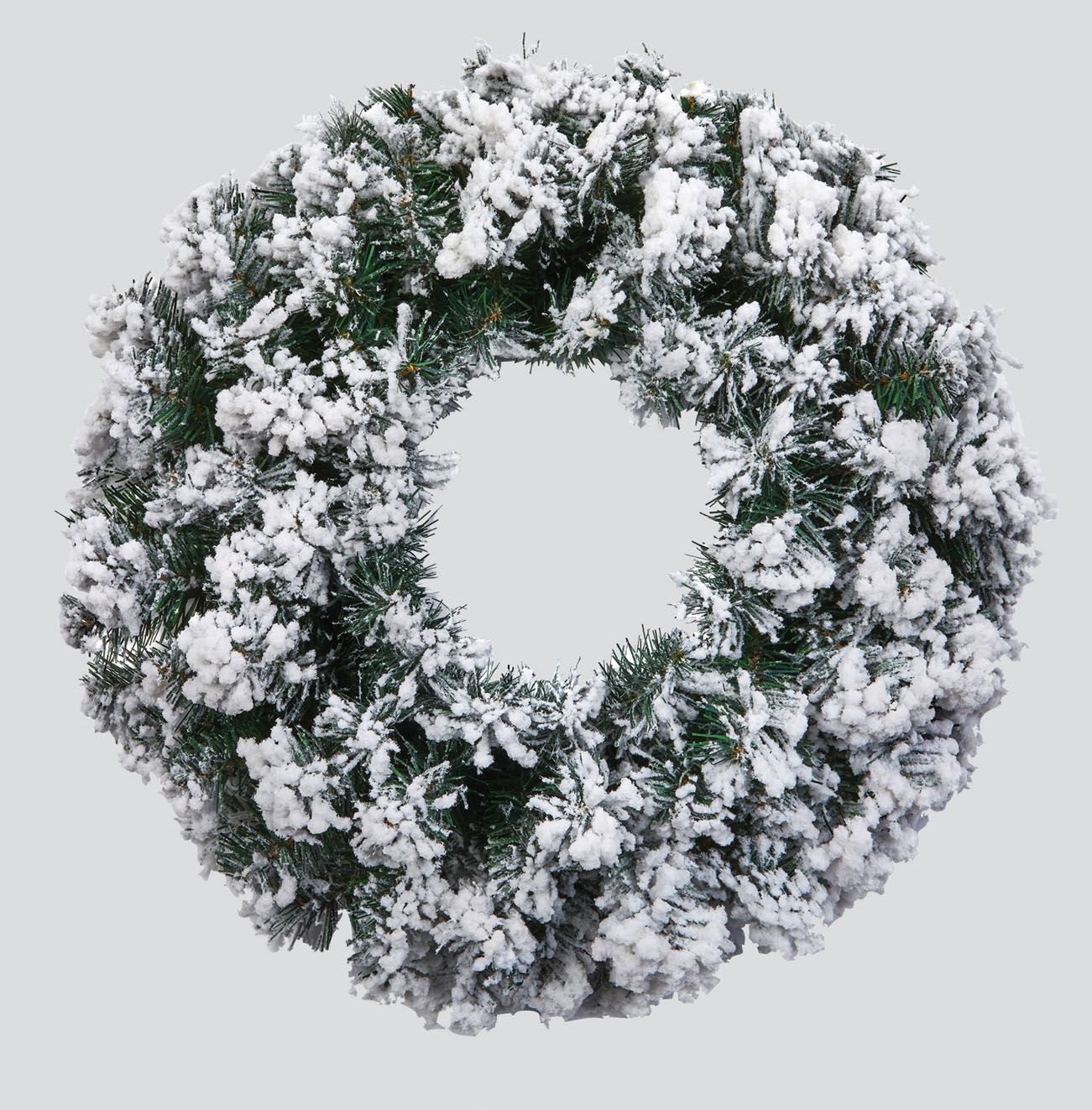 GARLAND,Wreath Flocked Woodcote 50cm