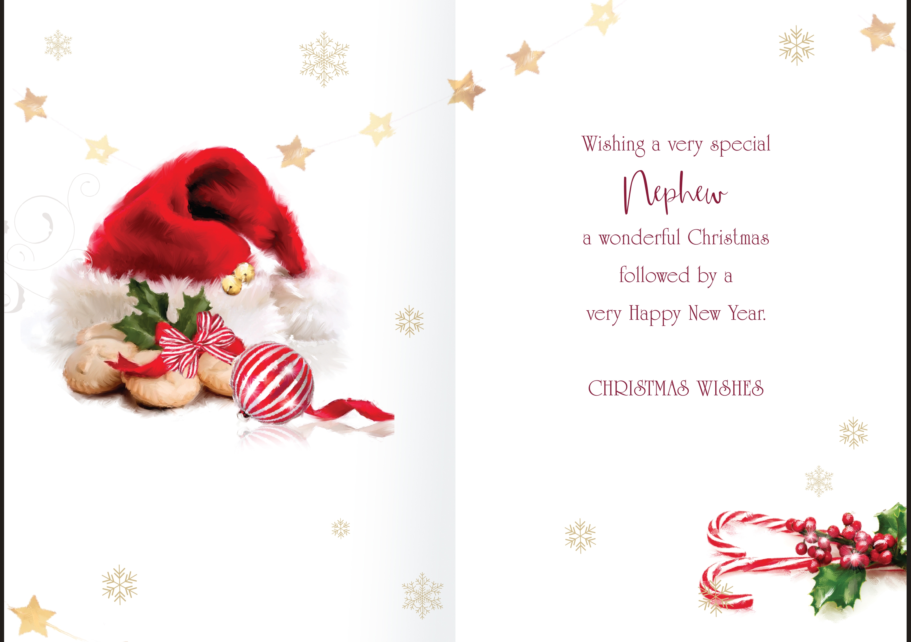 XMAS CARDS,Nephew 6`s Mince Pies & Santa Hat