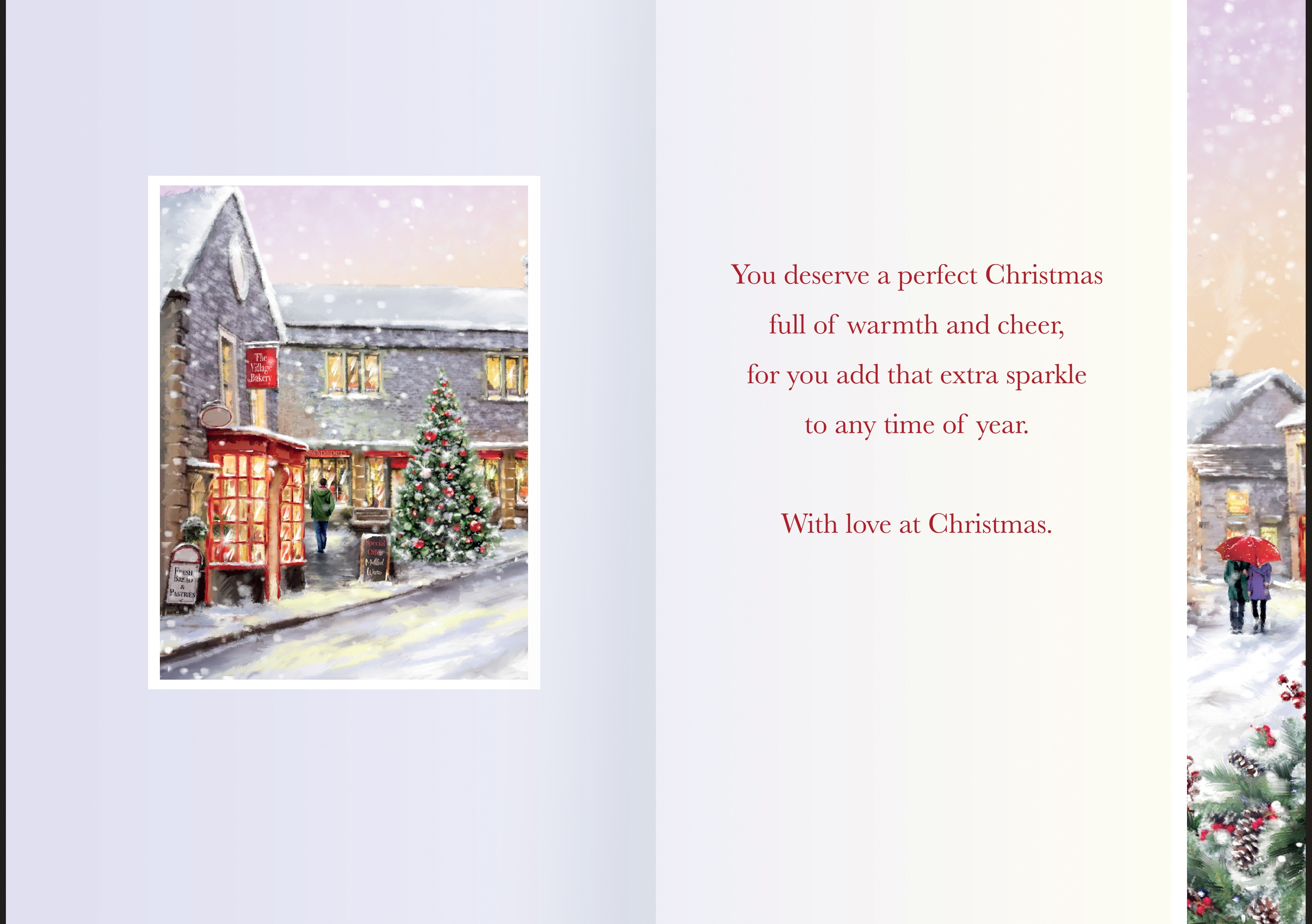 XMAS CARDS,Open 6`s Snowy Village Pub