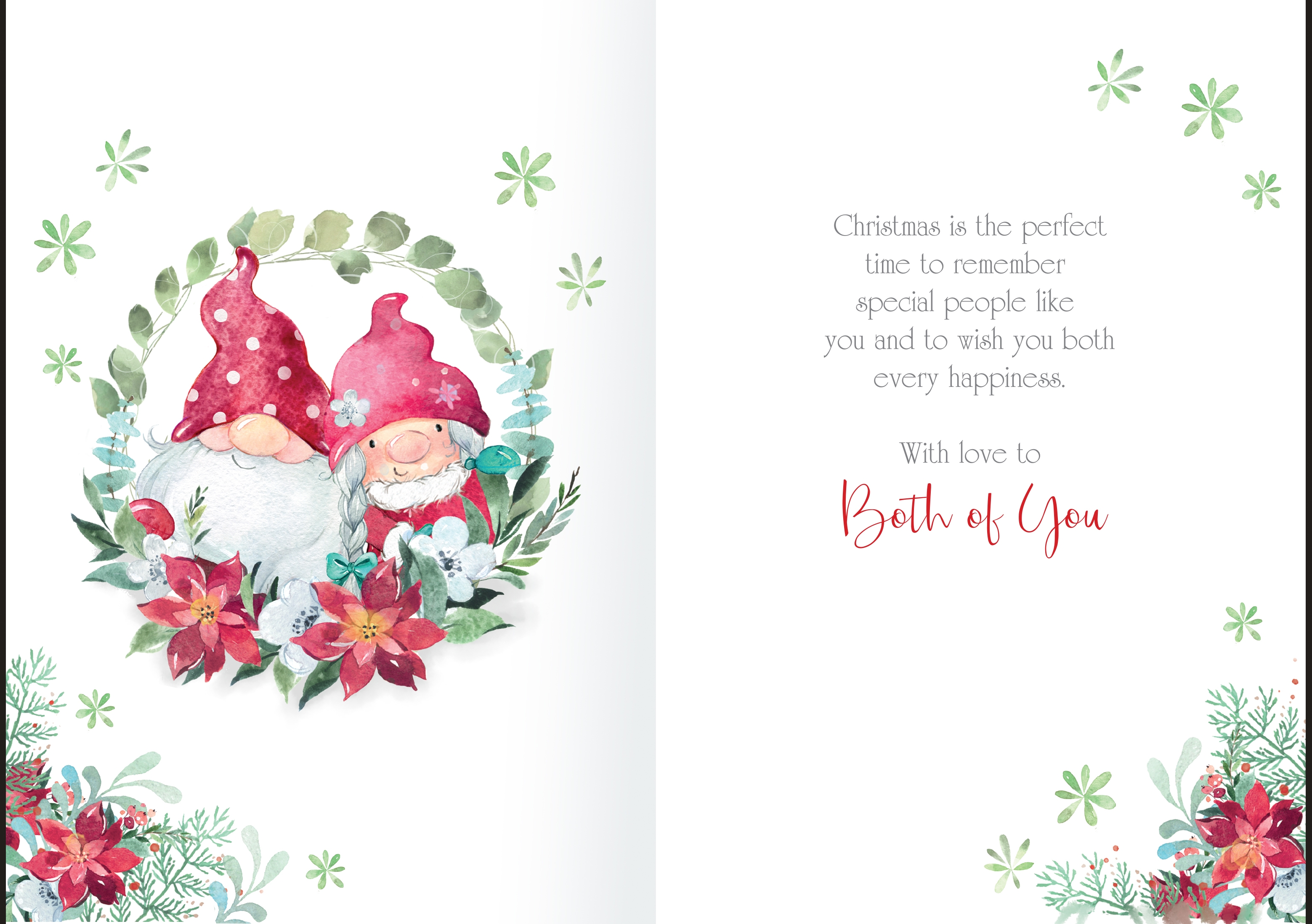 XMAS CARDS,To Both Of You 6`s Gonks & Ponsettia