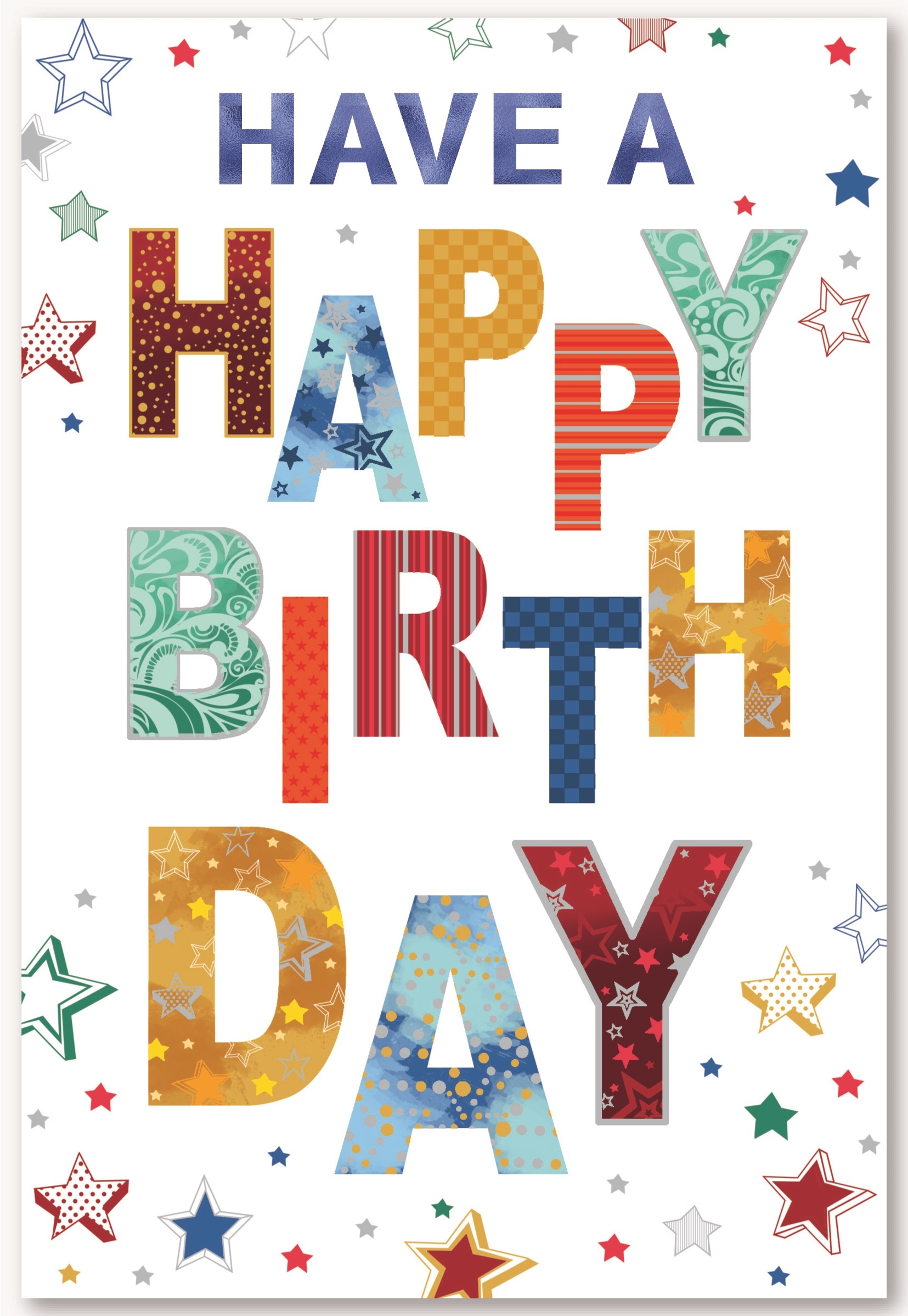 BIRTHDAY CARDS,6`s Text & Stars