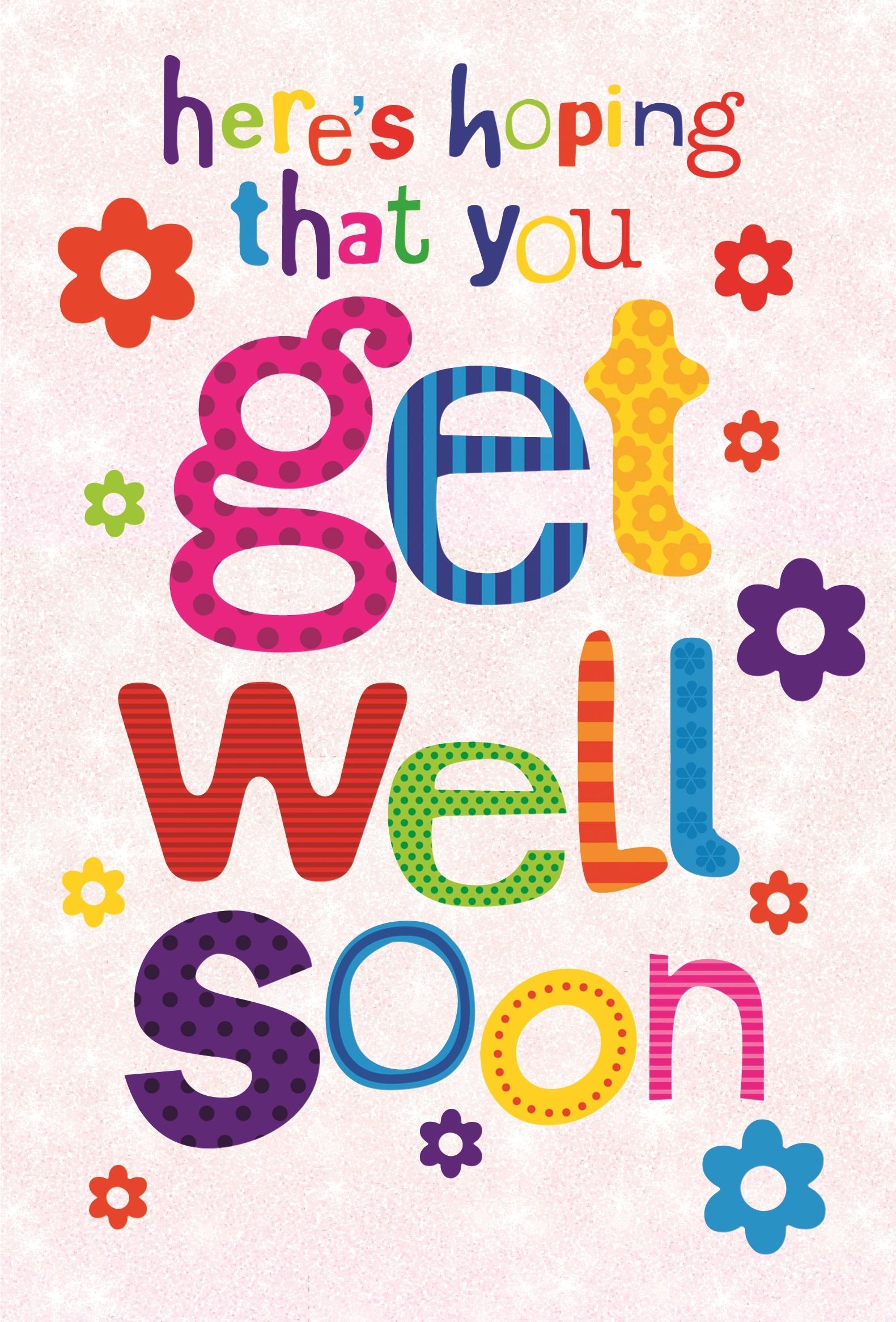 GET WELL CARDS,6`s Glitter & Flowers