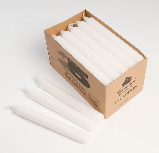CANDLES,White Household 19cm 6-7 Hour Burn Time [Packs Only]