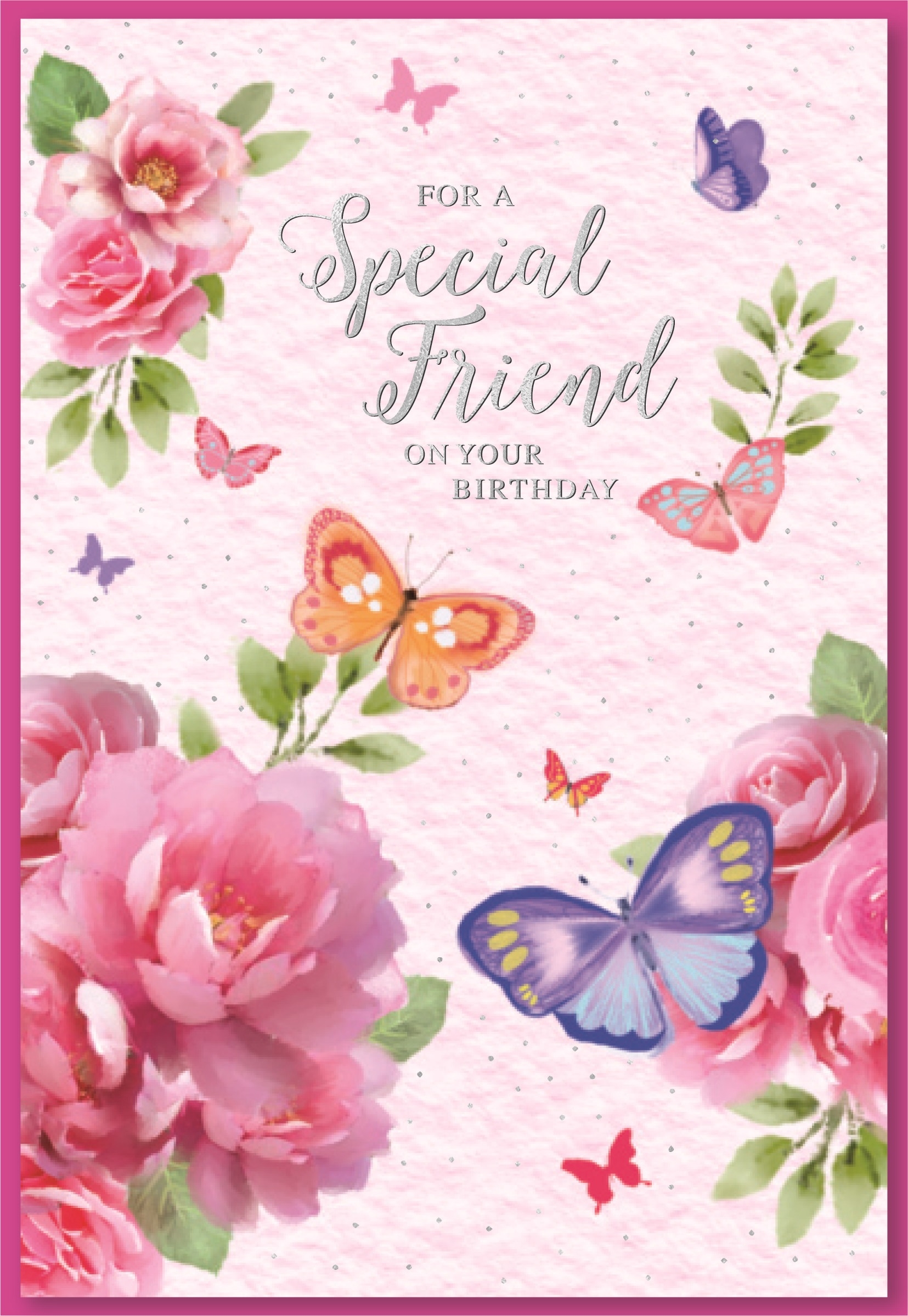 SPECIAL FRIEND CARDS,6`s Butterflies & Roses