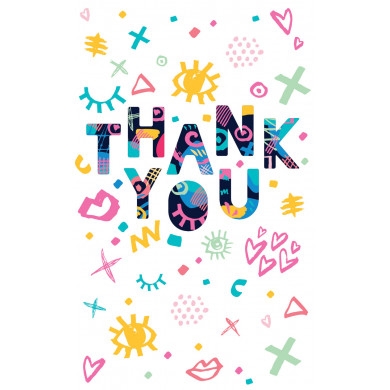 NOTELETS,Thank You 8`s Modern Text [Splittable]