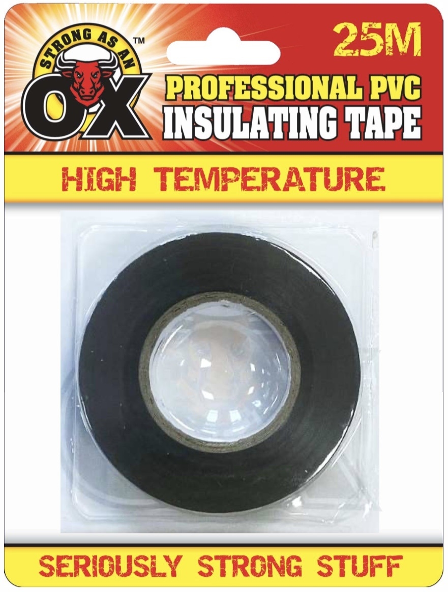 INSULATING TAPE, PVC, Black 18mm x 25m I/cd [Packs Only]