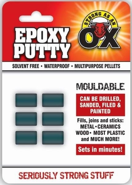 EPOXY PUTTY,Mouldable I/cd Strong As An Ox [Packs Only]