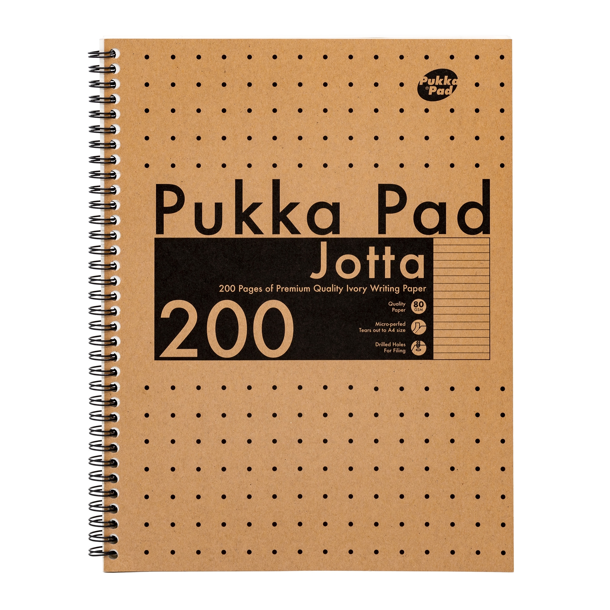 PUKKA PAD,Jotta A4 Kraft Twin Wire 200pg [Packs Only]
