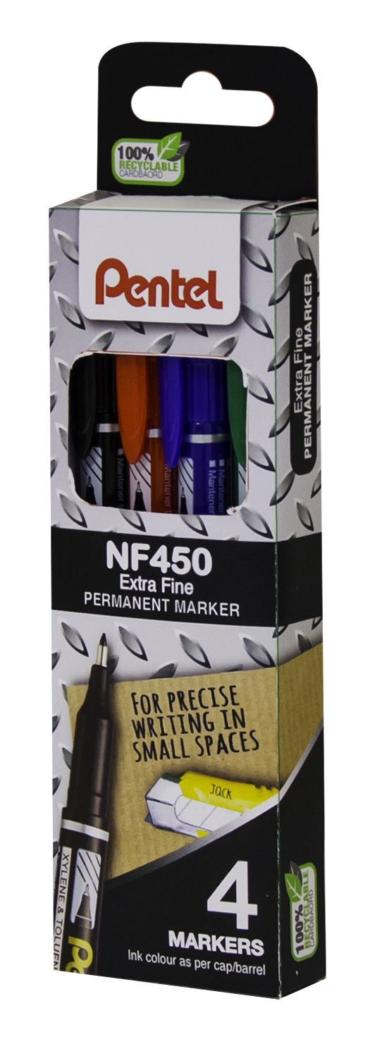 PERMANENT MARKER,Extra Fine Asst Cols 4`s H/pk [Splittable]