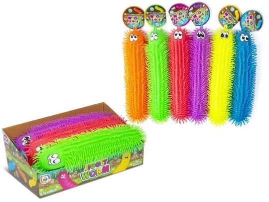 JIGGLY WORM,Squish & Squash 40cm 4 Asst.Cols. [Packs Only]
