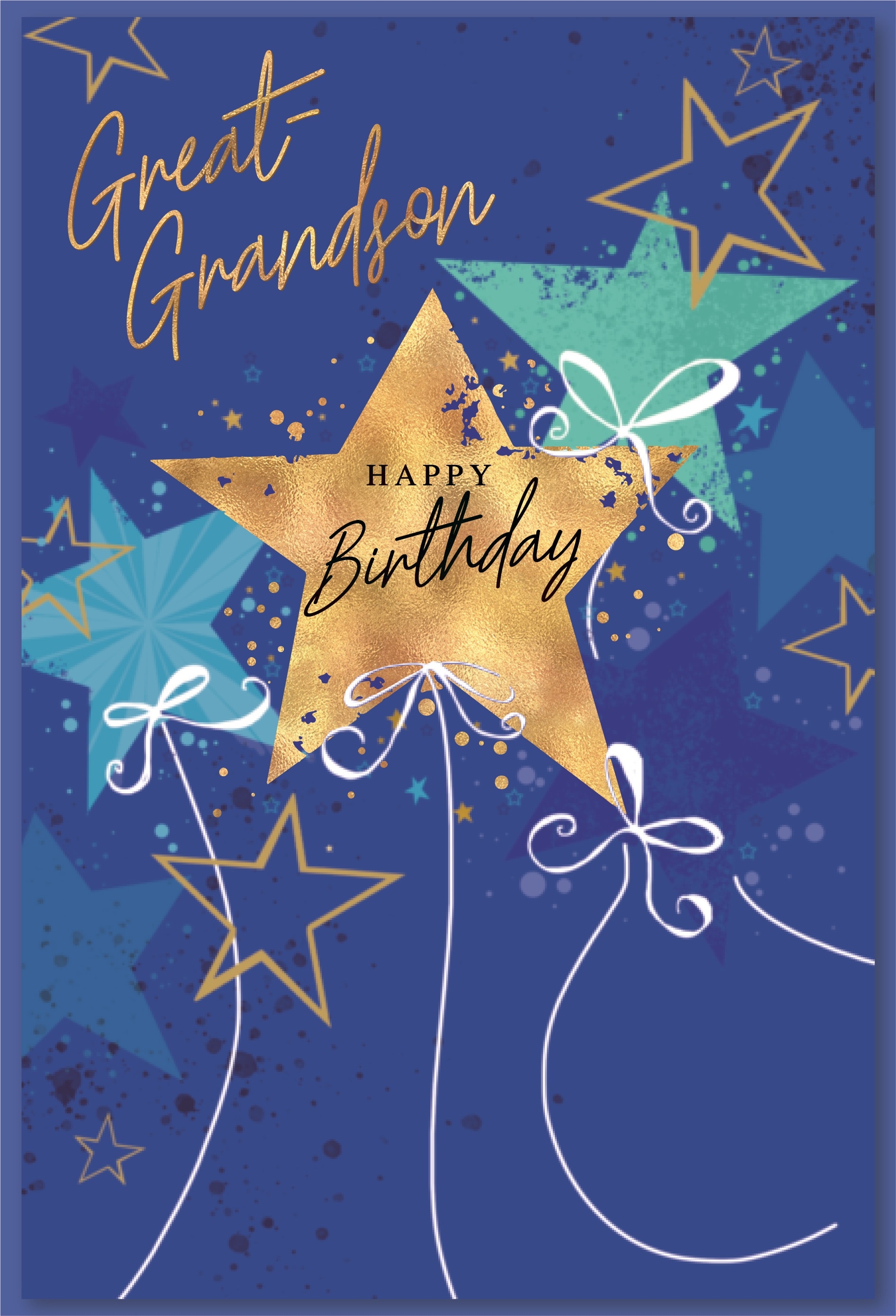 BIRTHDAY CARDS,Great Grandson 6`s Stars