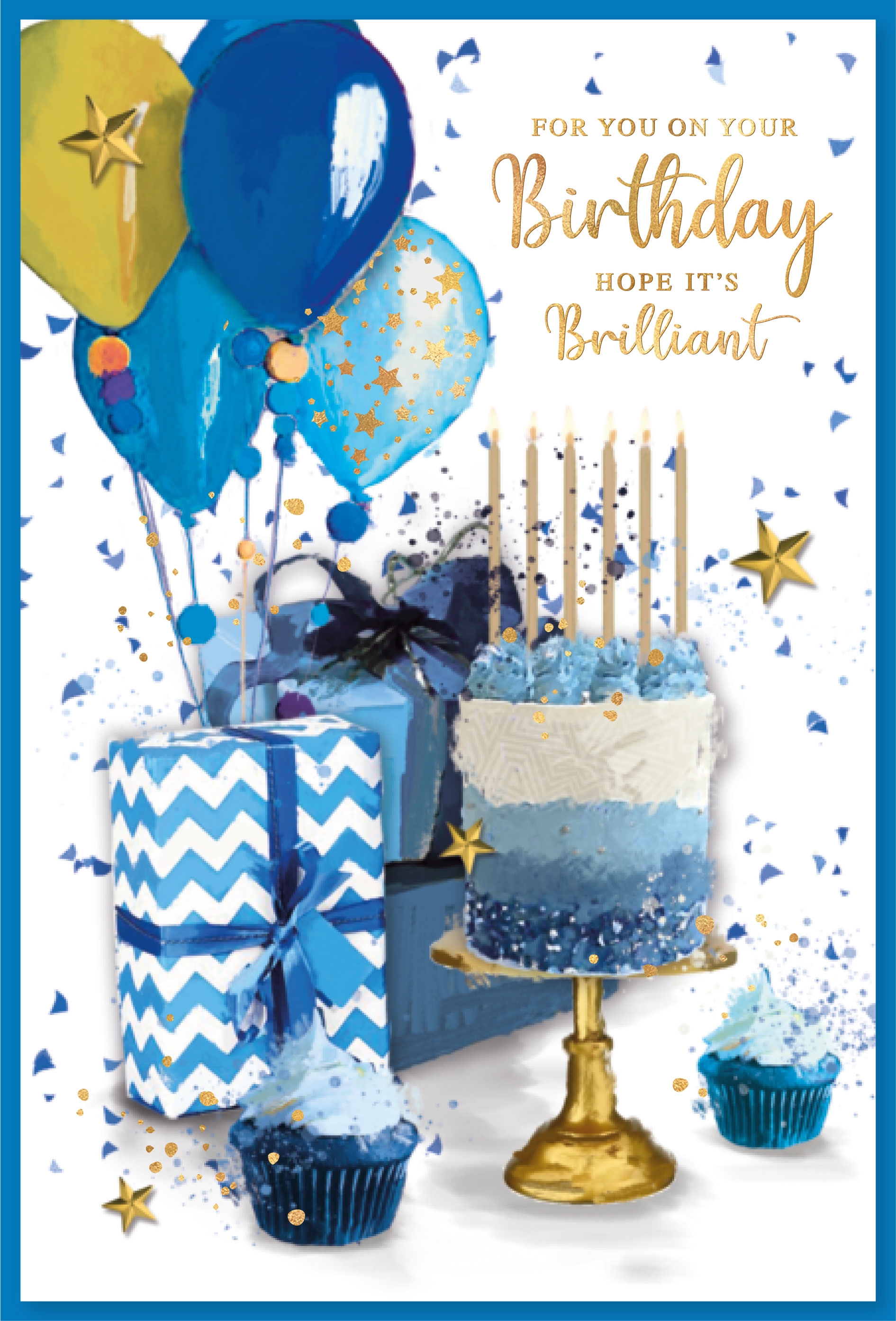 BIRTHDAY CARDS,6`s Presents, Balloons & Cake