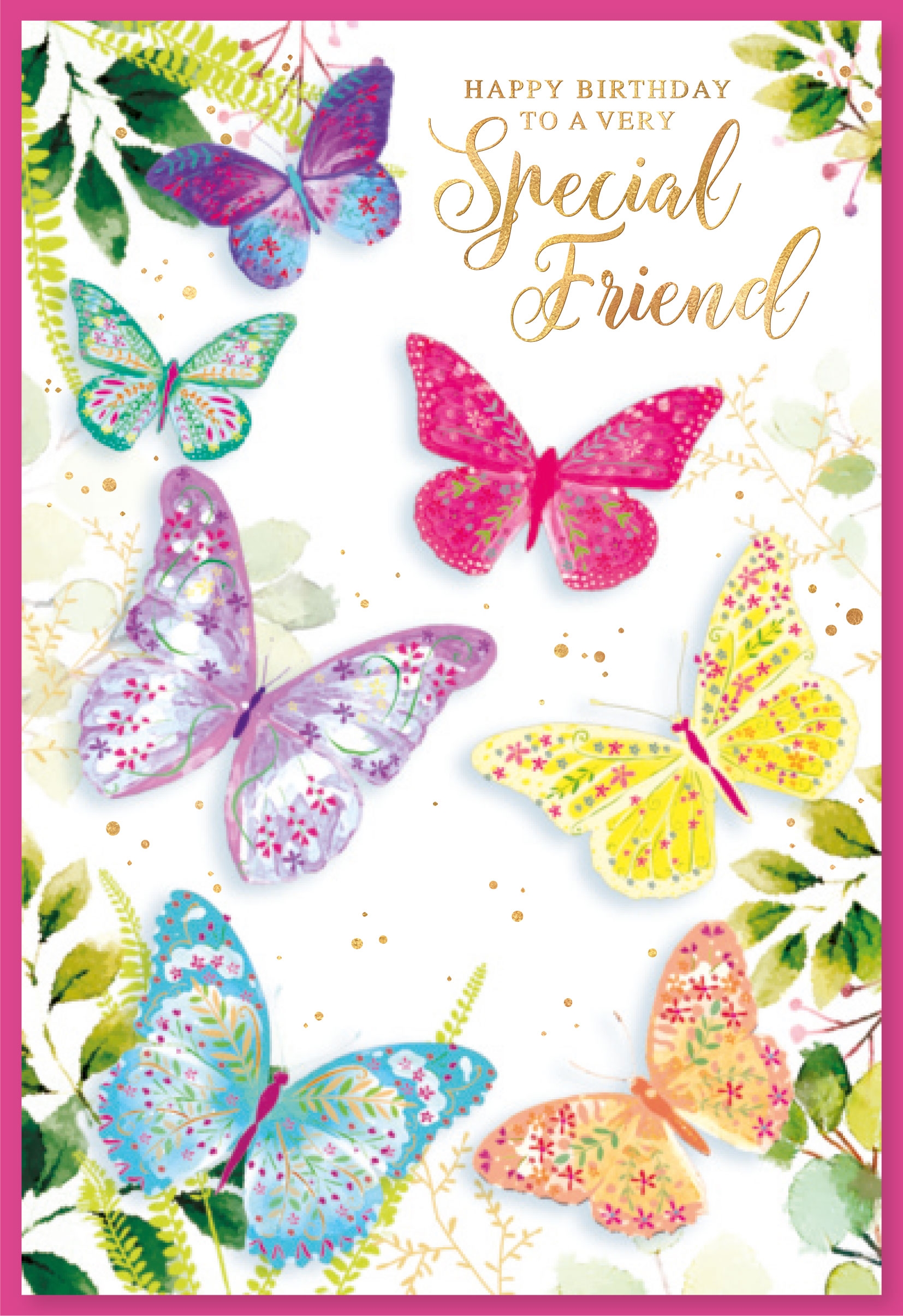 SPECIAL FRIEND CARDS,6`s Butterflies & Foliage