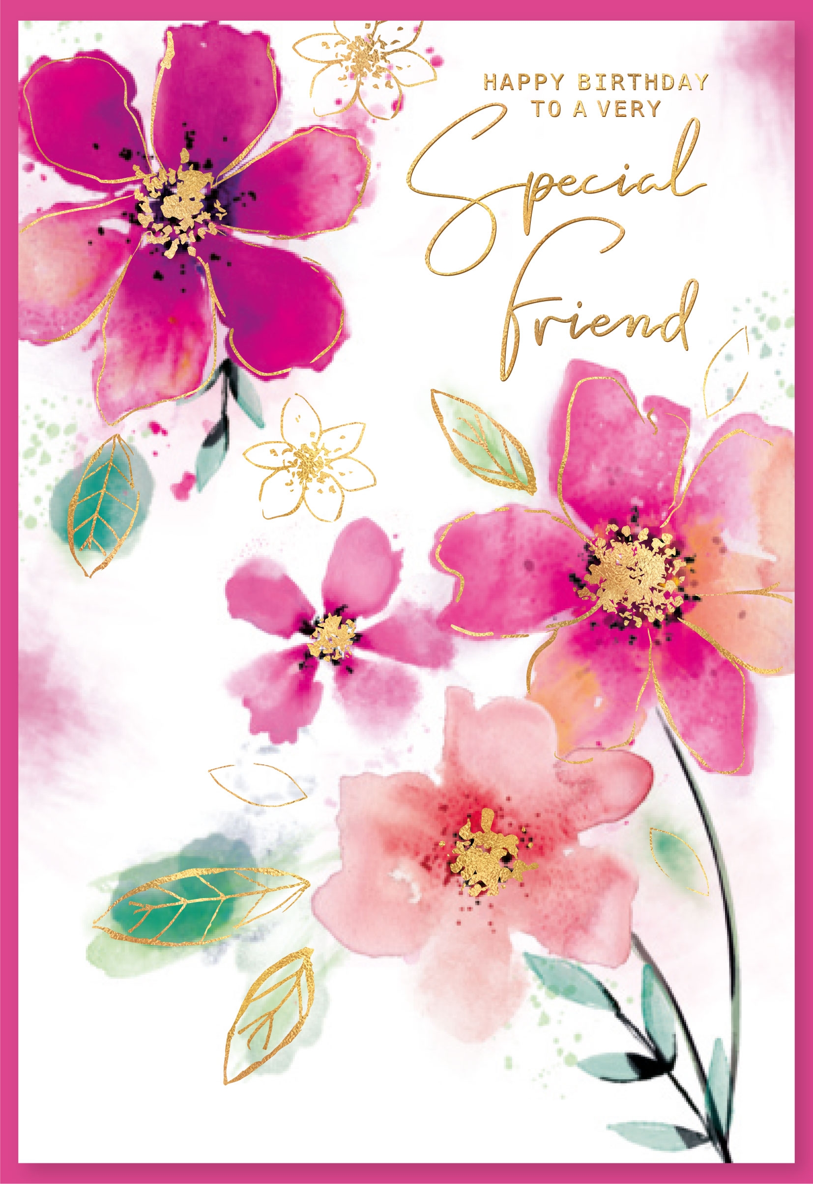 SPECIAL FRIEND CARDS,6`s Pink Flowers