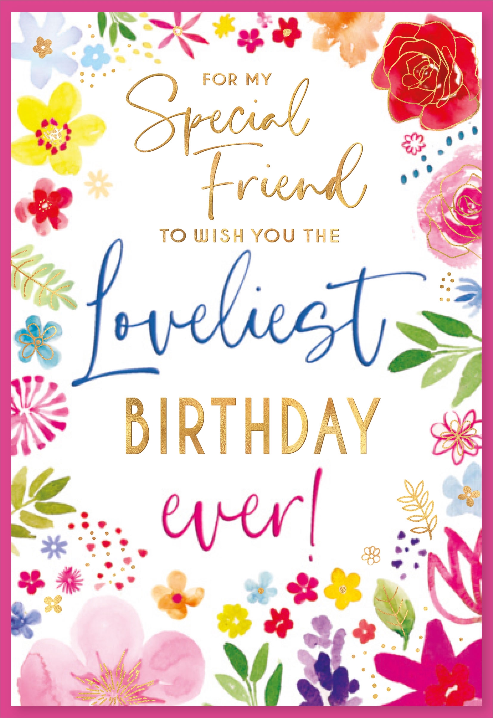 SPECIAL FRIEND CARDS,6`s Floral Text