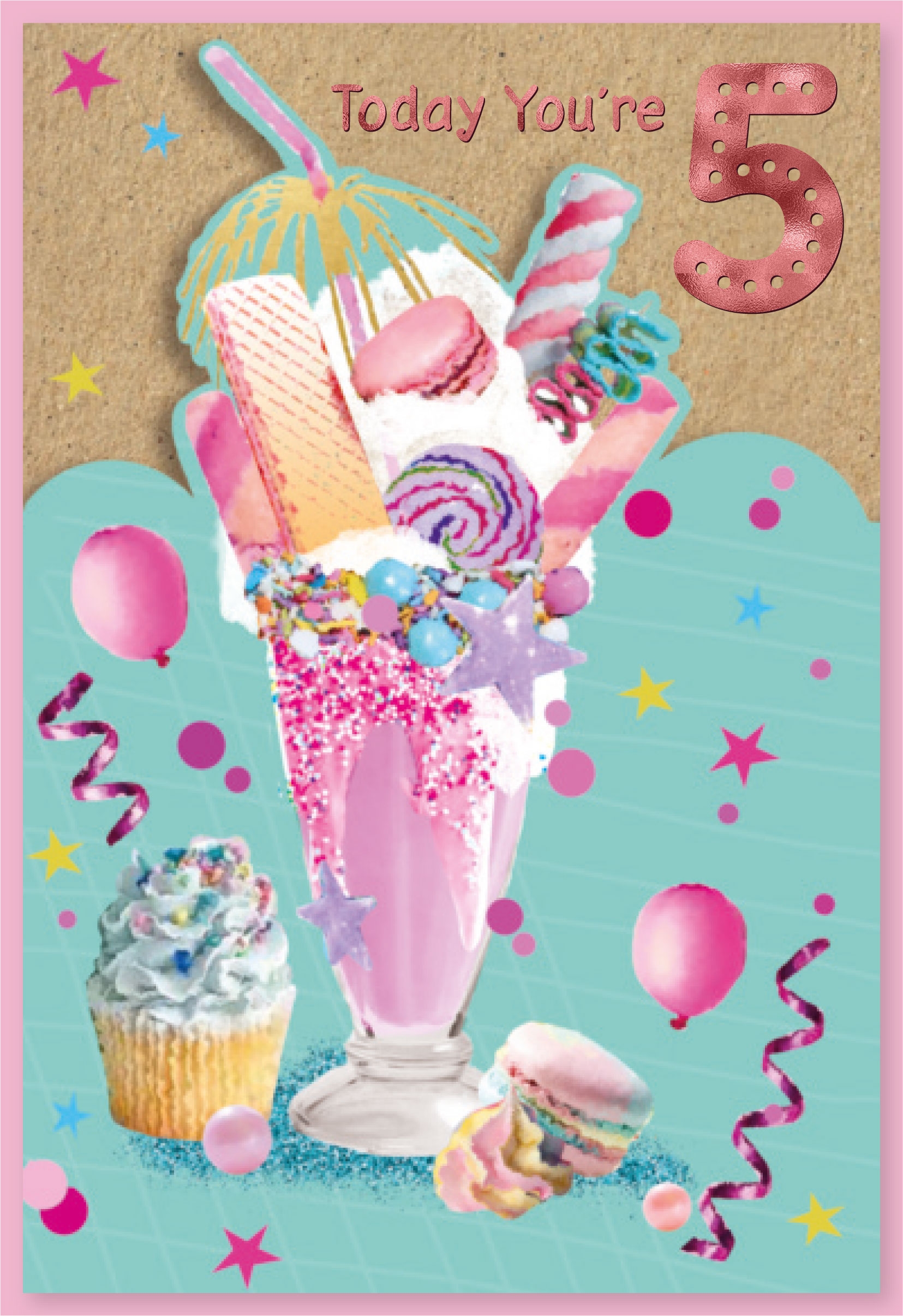 AGE 5 CARDS,Female 6`s Ice Cream Sundae