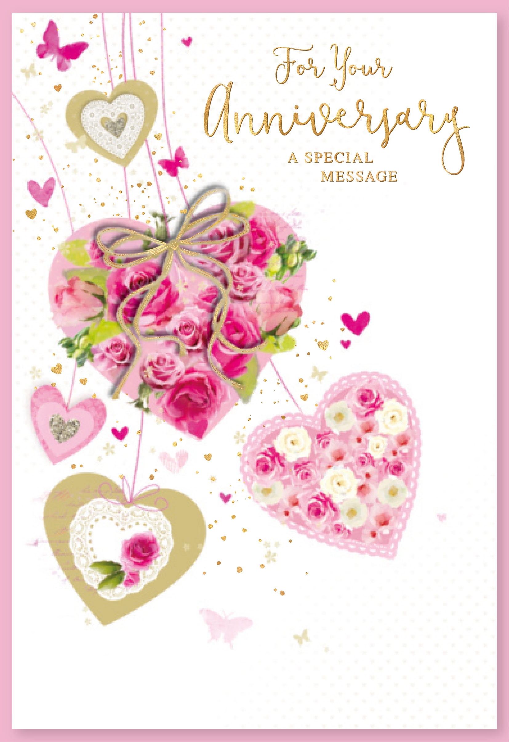 ANNIVERSARY CARDS,Your 6`s Floral Hearts