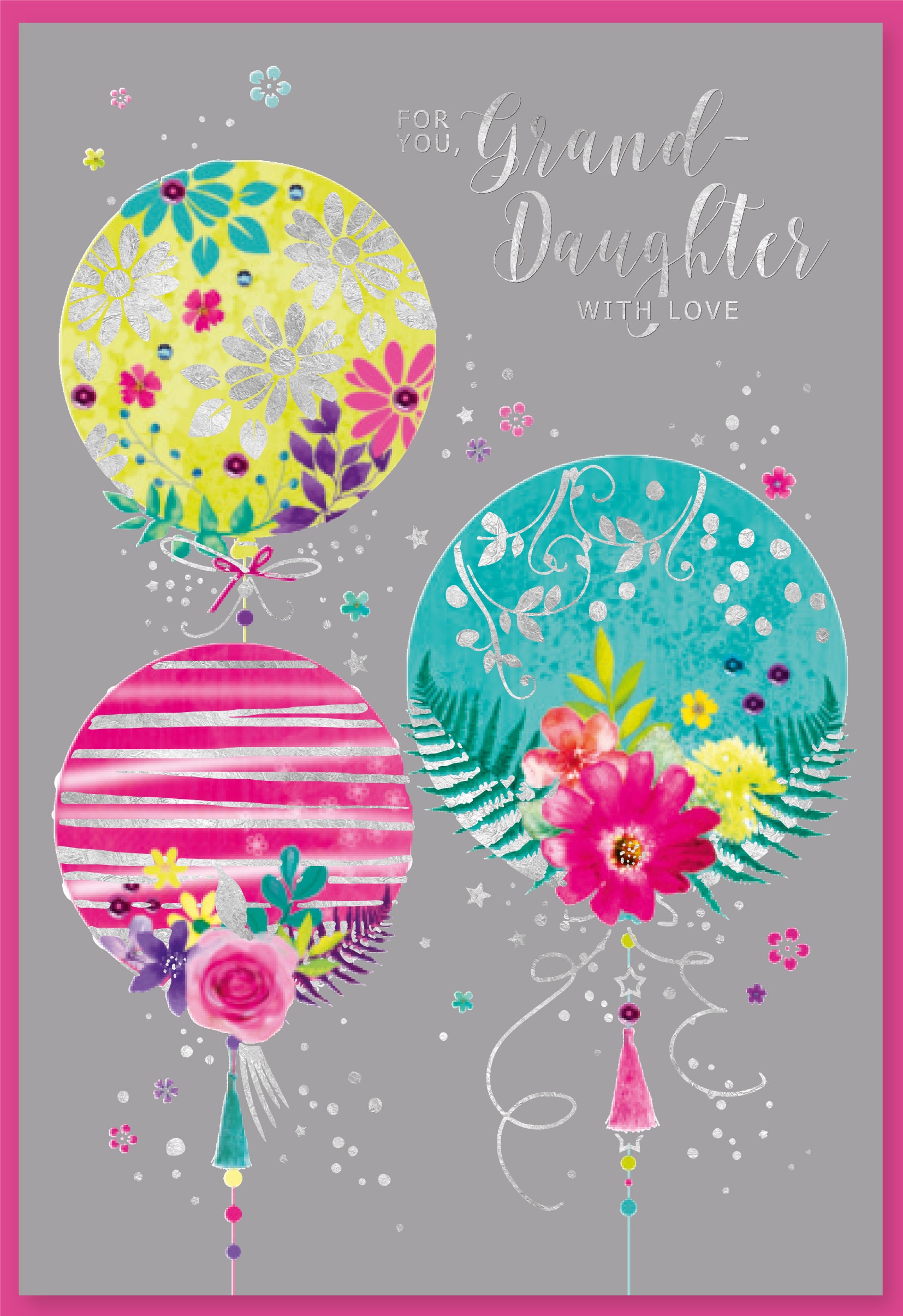 BIRTHDAY CARDS,Granddaughter Floral Balloons