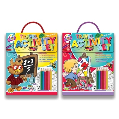 ACTIVITY SET,Travel & Handle Books, Pencils & Stickers [Packs Only]