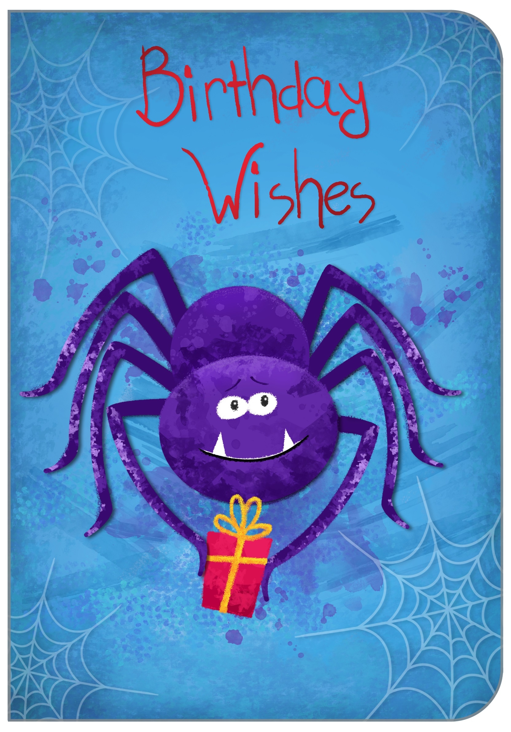 BIRTHDAY CARDS,6`s Spider with Present (Was 1.15)