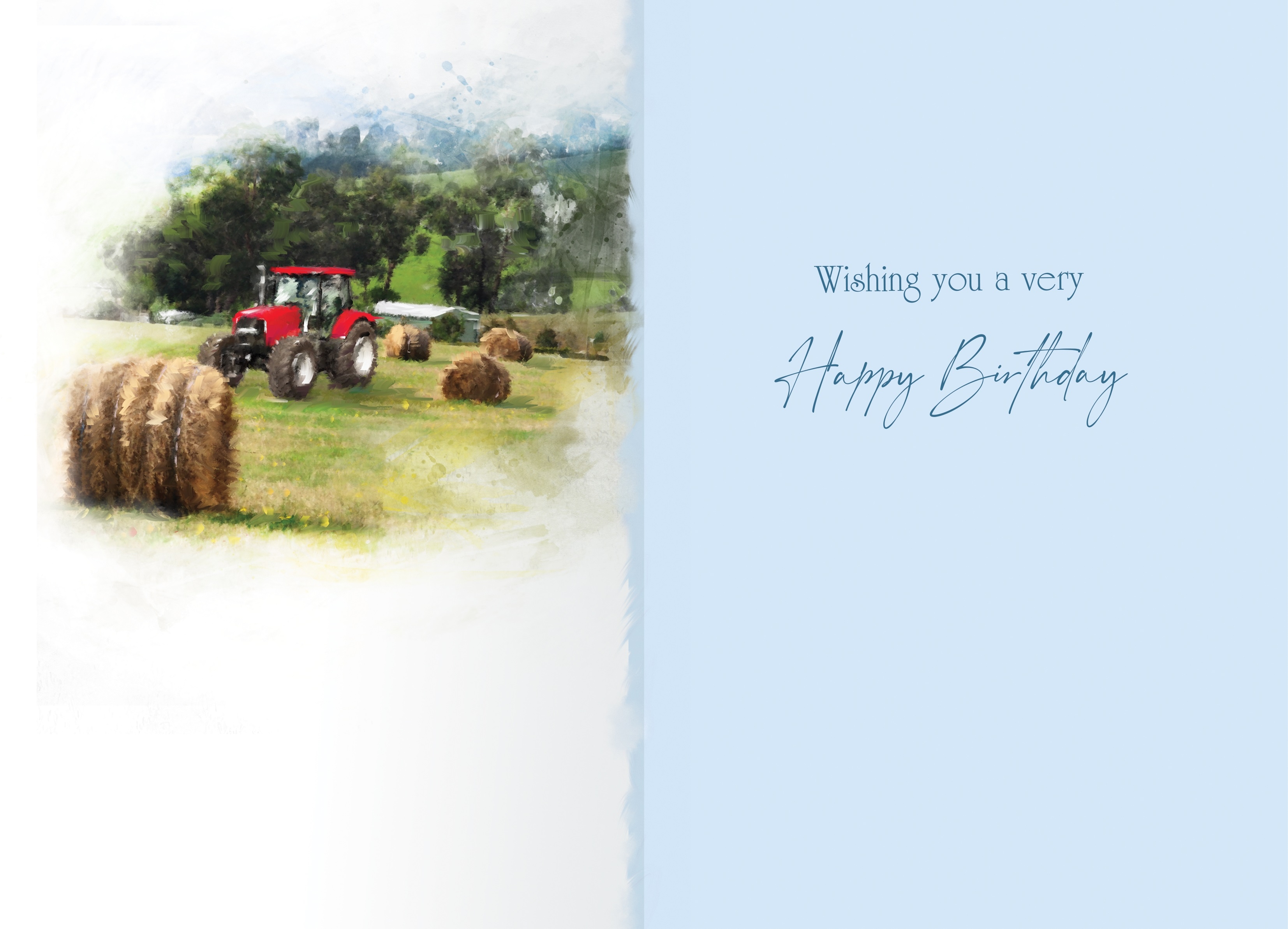 BIRTHDAY CARDS,6`s Tractor & Hay Bales