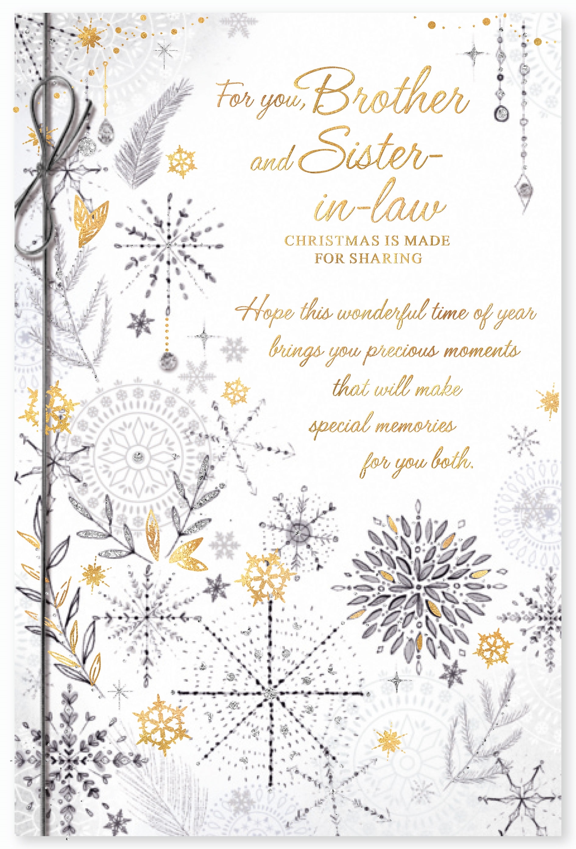 XMAS CARDS,Brother & Sister in Law 6`s Foliage & Icicles