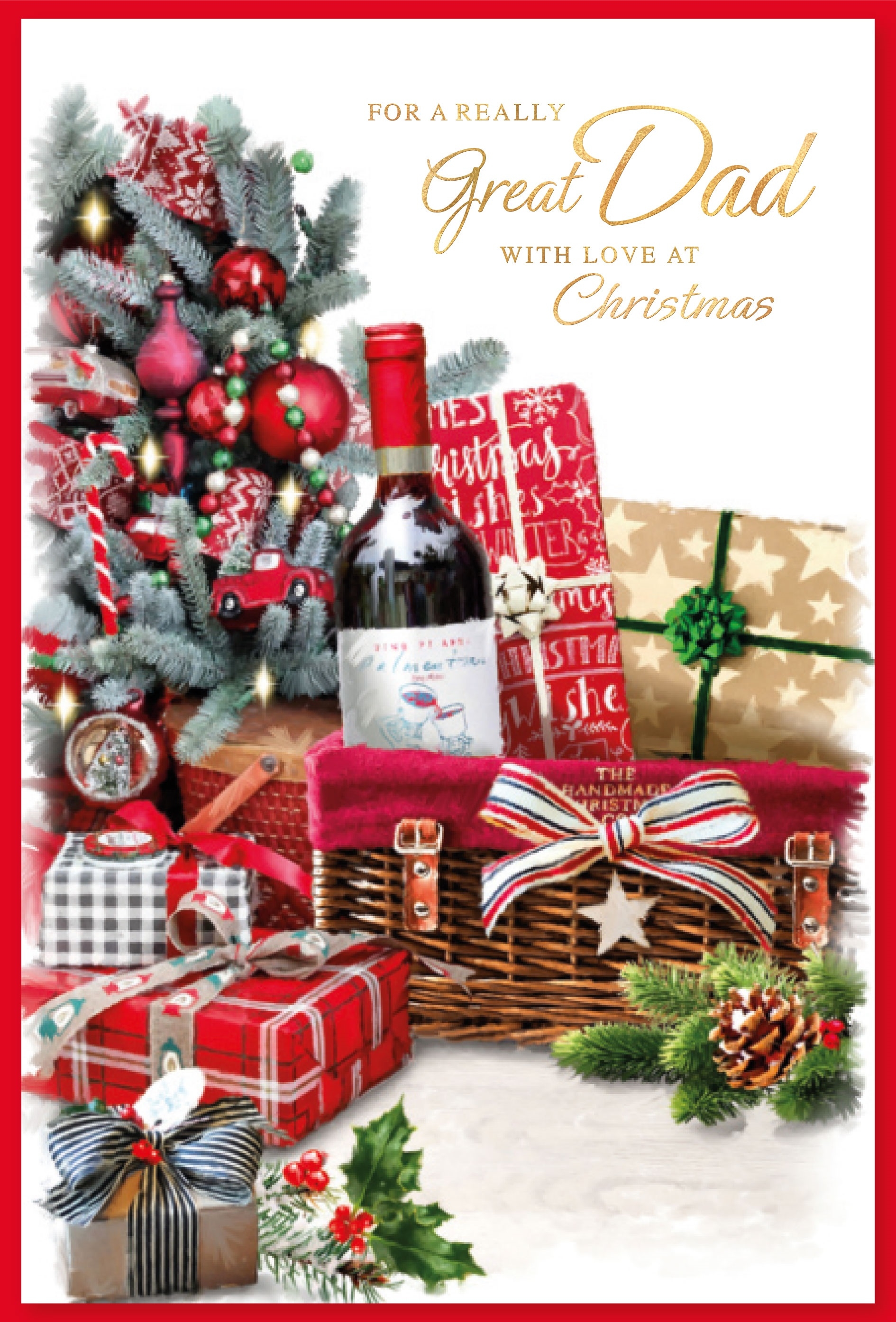 XMAS CARDS,Dad 6`s Wine & Presents