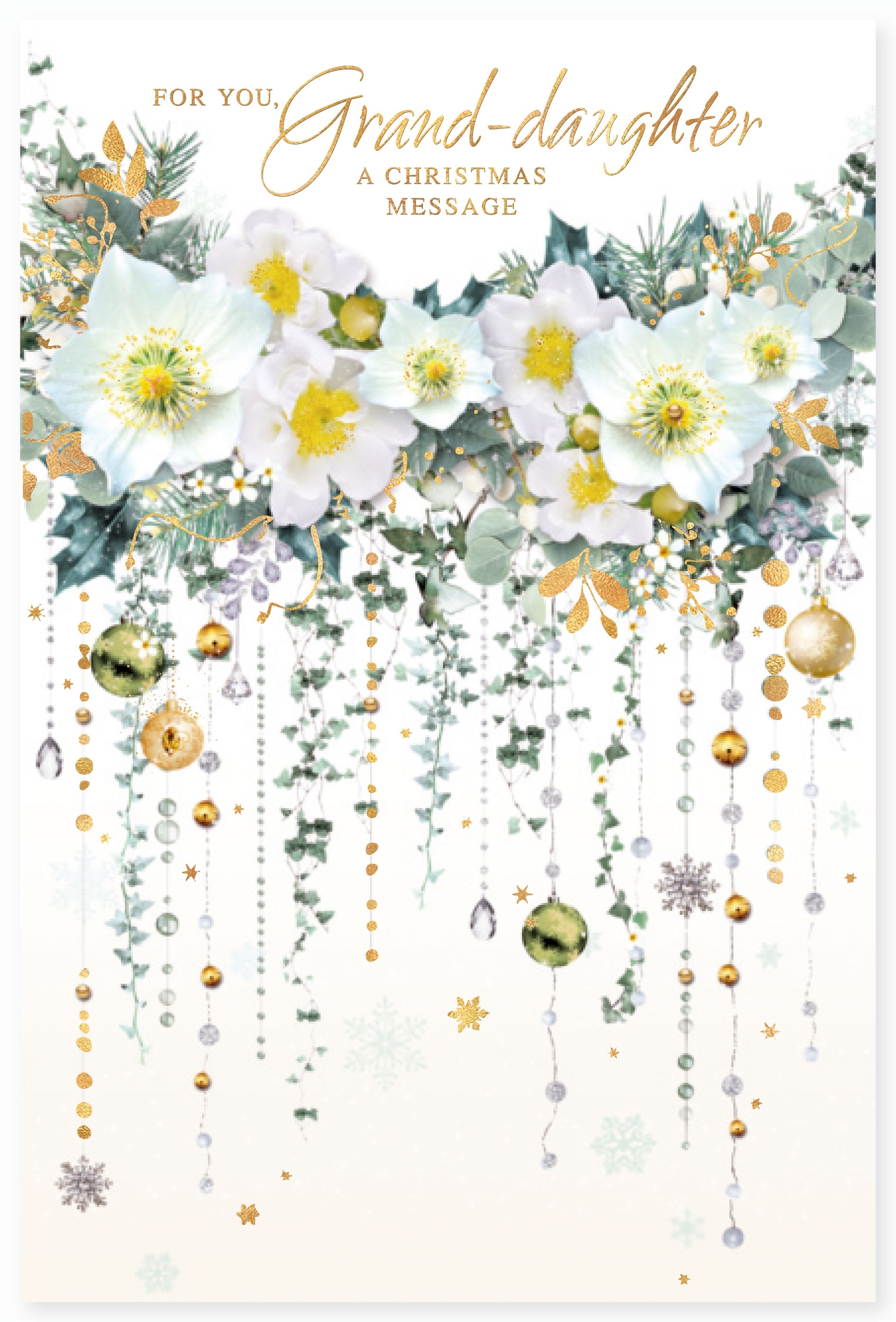 XMAS CARDS,Granddaughter 6`s Floral Garland