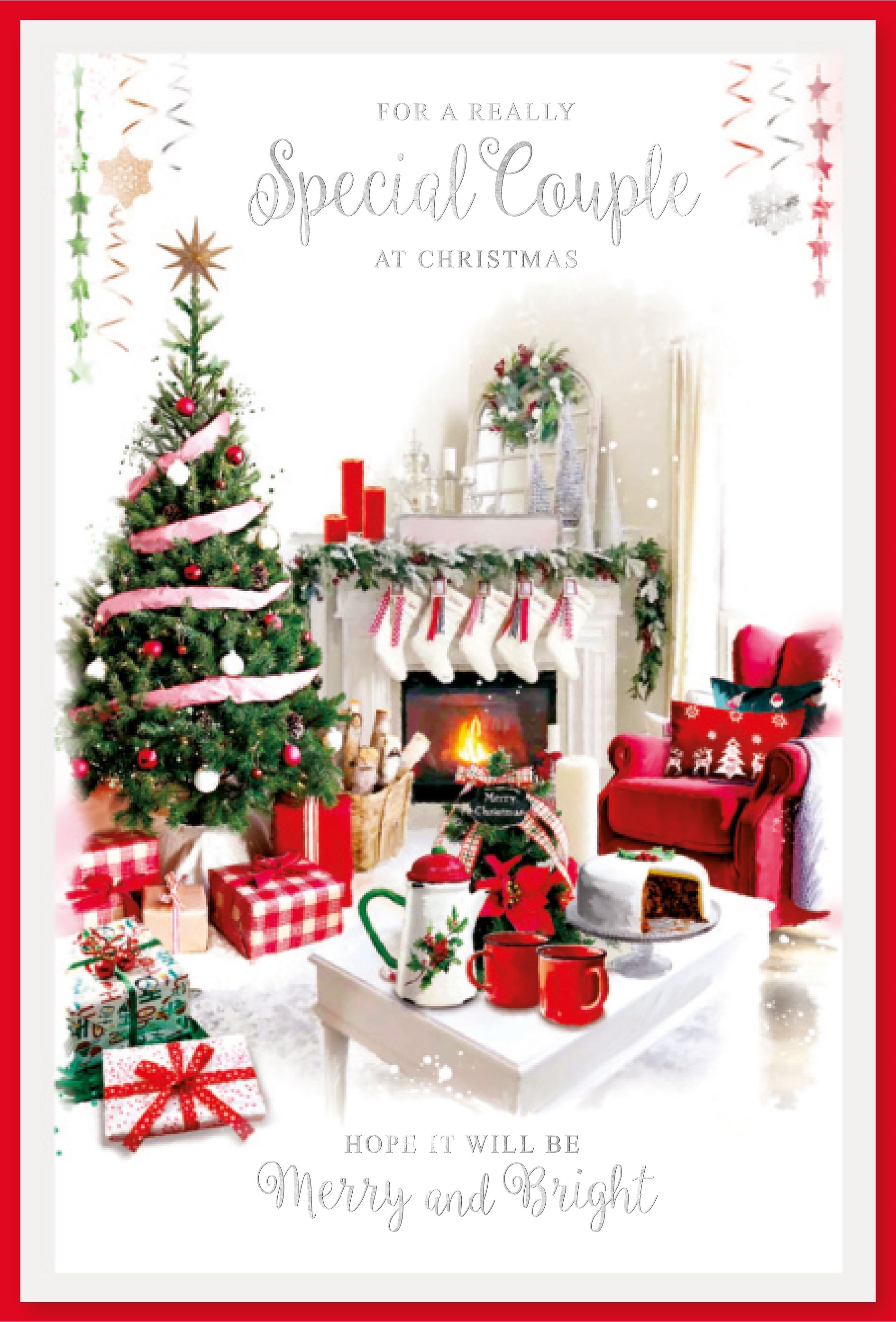XMAS CARDS,Special Couple 6`s Festive Living Room