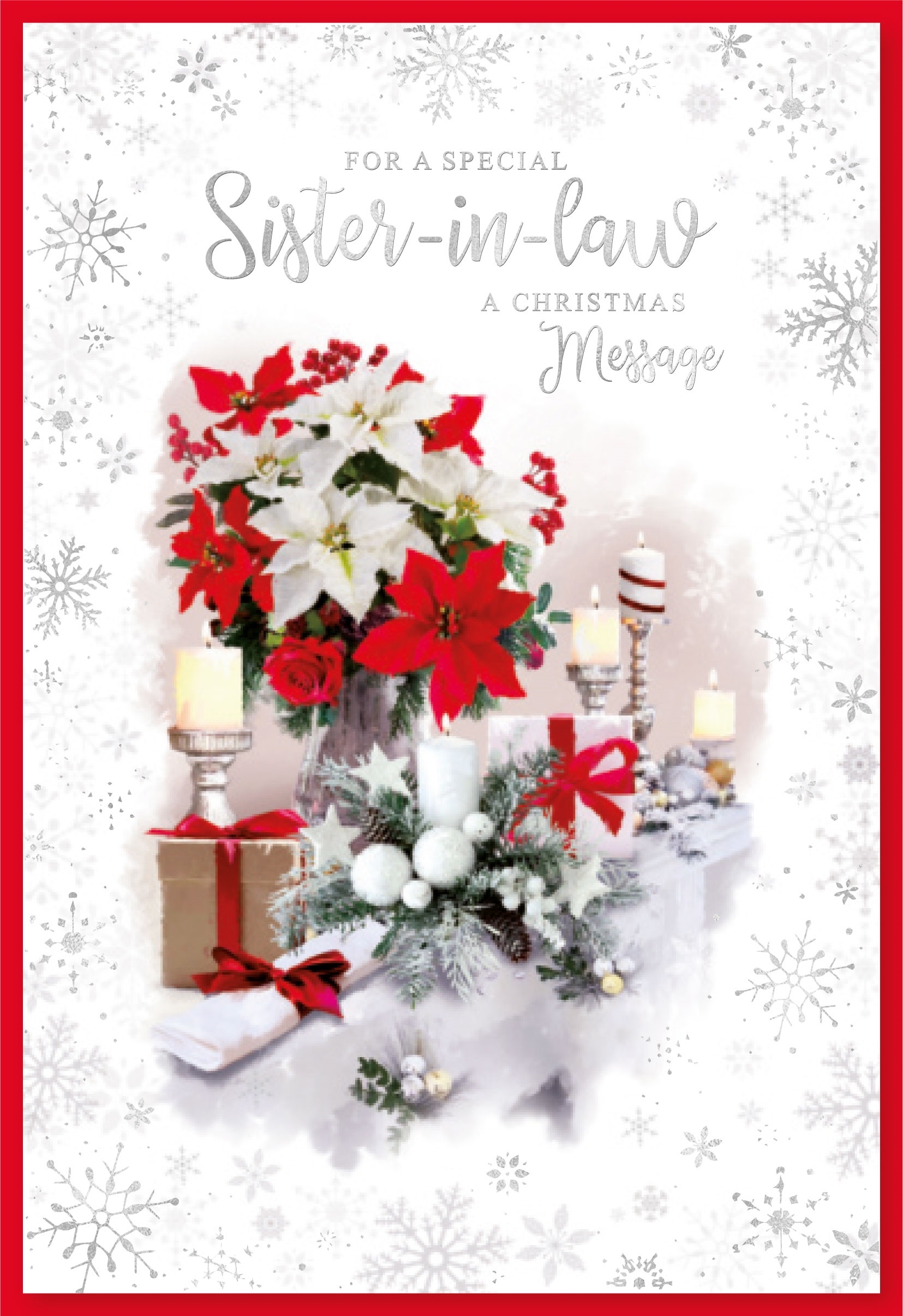 XMAS CARDS,Sister in Law 6`s Poinsettia
