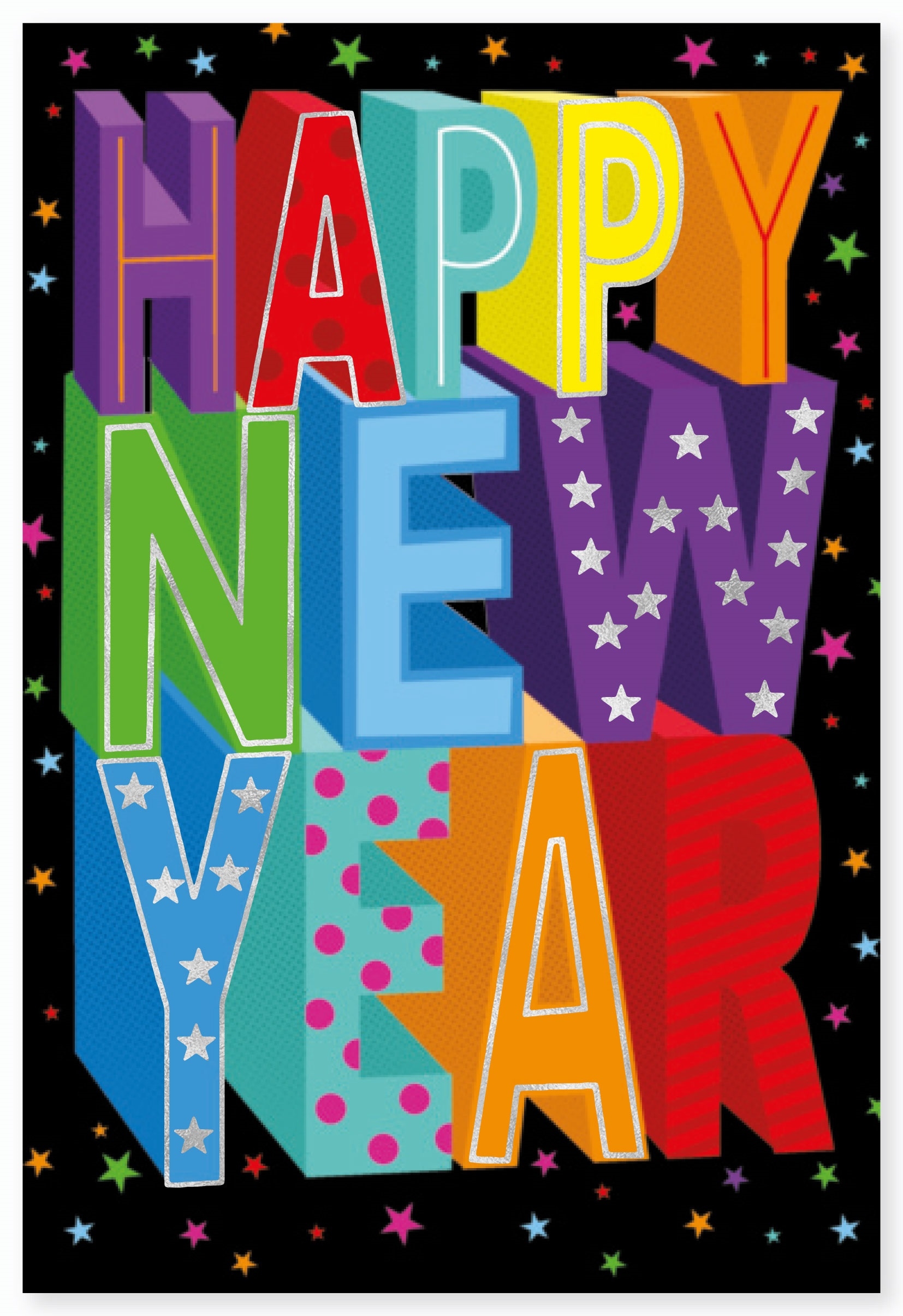 XMAS CARDS,New Year 6`s 3D Text