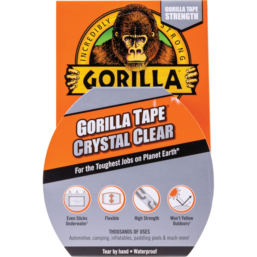 GORILLA REPAIR TAPE CRYSTAL CLEAR W/Proof 48mm x 8.2m I/cd [Splittable]