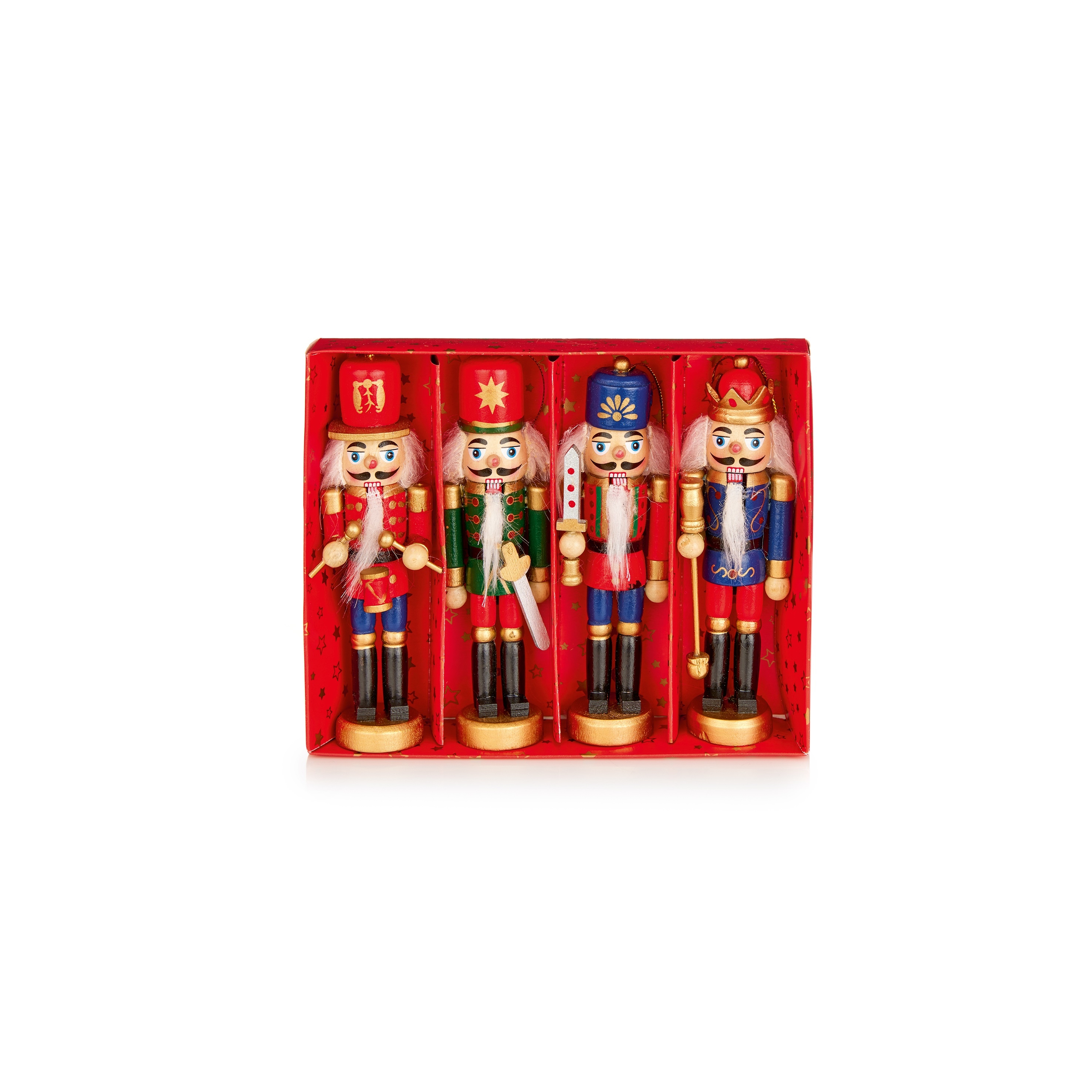 TREE DECORATION,Wooden Nutcracker Set12.5cm 4pc [Splittable]
