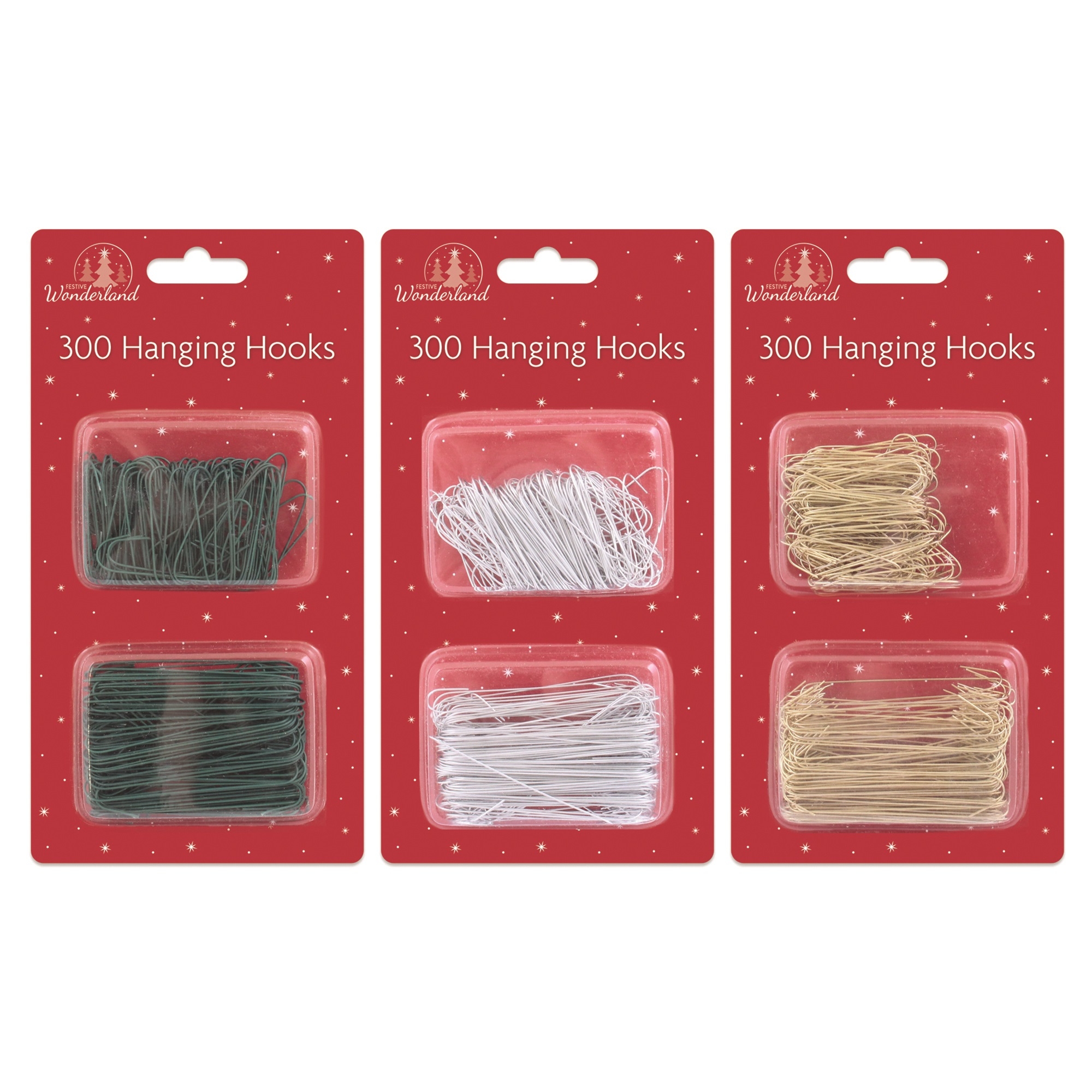 TREE HOOKS,Assorted Wire 300`s H/pk [Splittable]