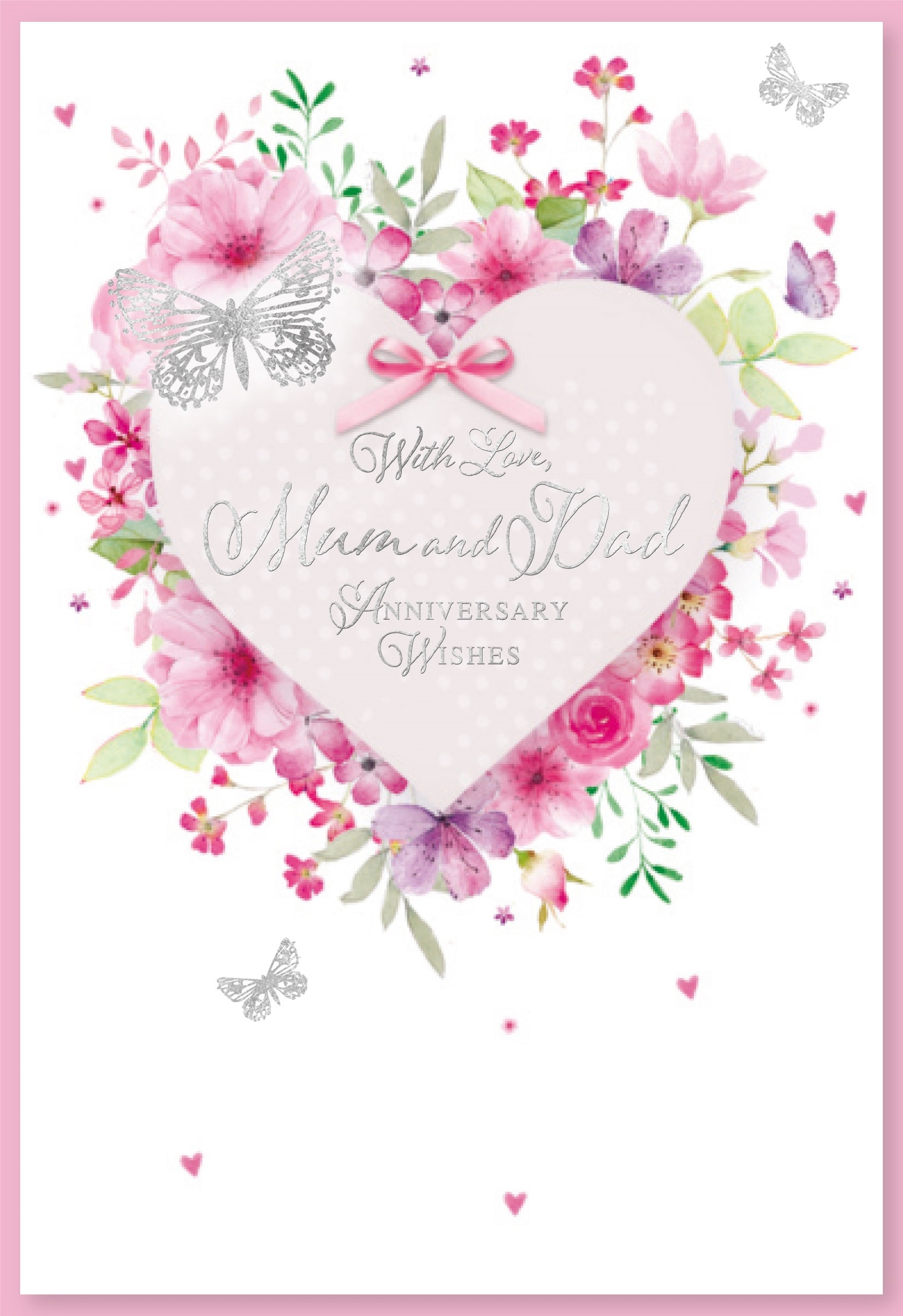 ANNIVERSARY CARDS,Mum & Dad 6`s Floral Heart