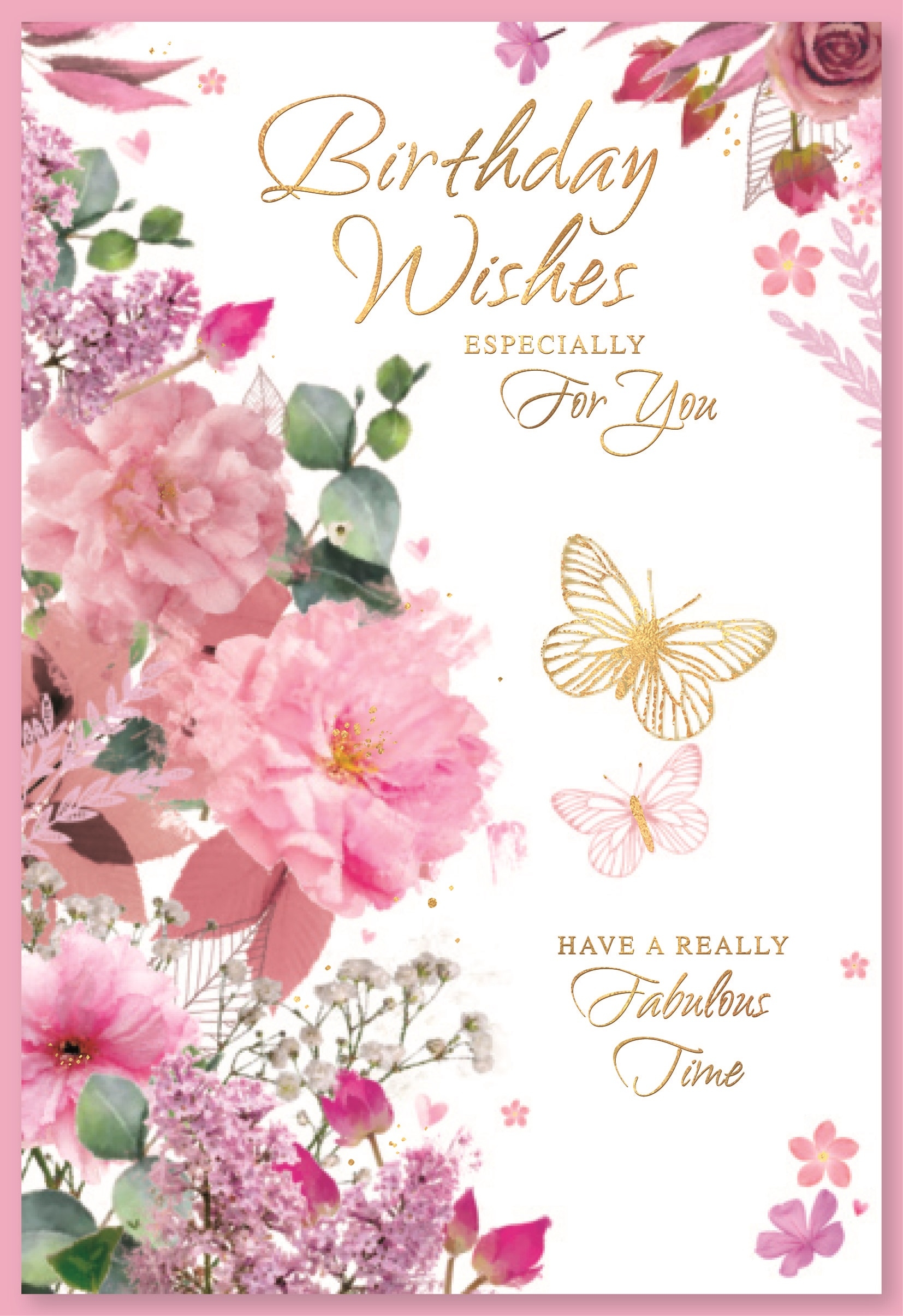 BIRTHDAY CARDS,6`s Floral Butterflies