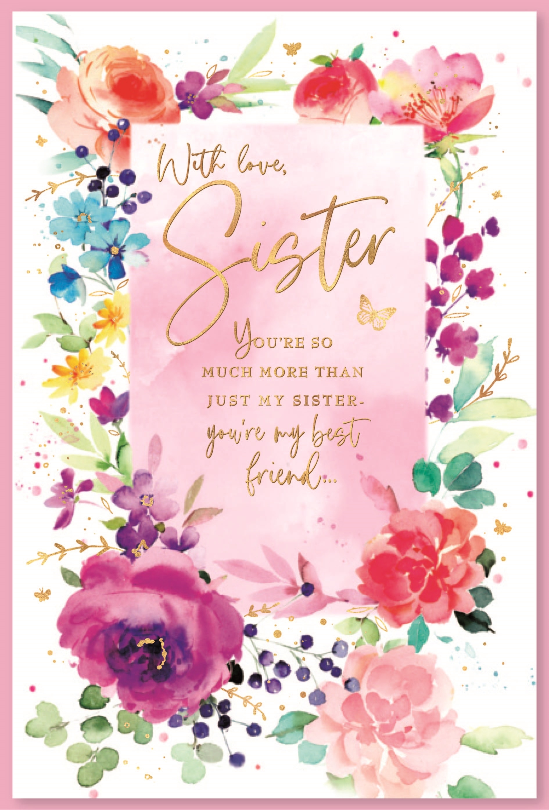 BIRTHDAY CARDS,Sister 6`s Floral Verse