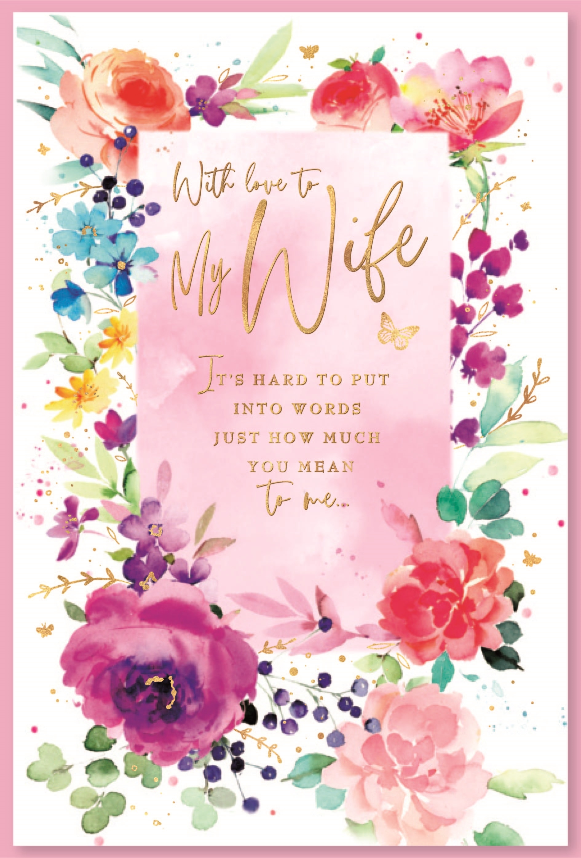 BIRTHDAY CARDS,Wife 6`s Floral Verse