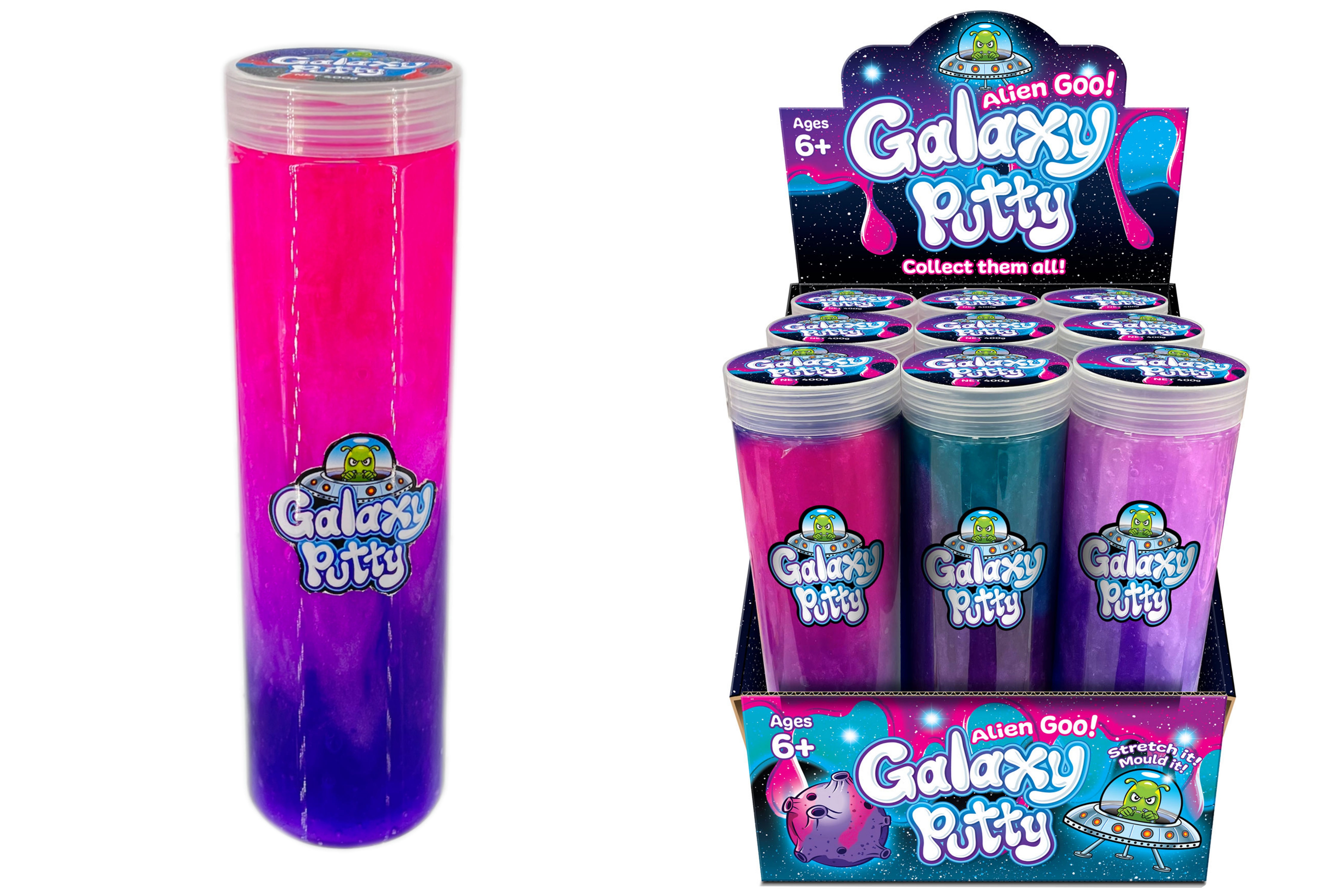 GALAXY PUTTY,Alien Goo 400gm 3 Asst.Colours, Age 6+, CDU [Packs Only]