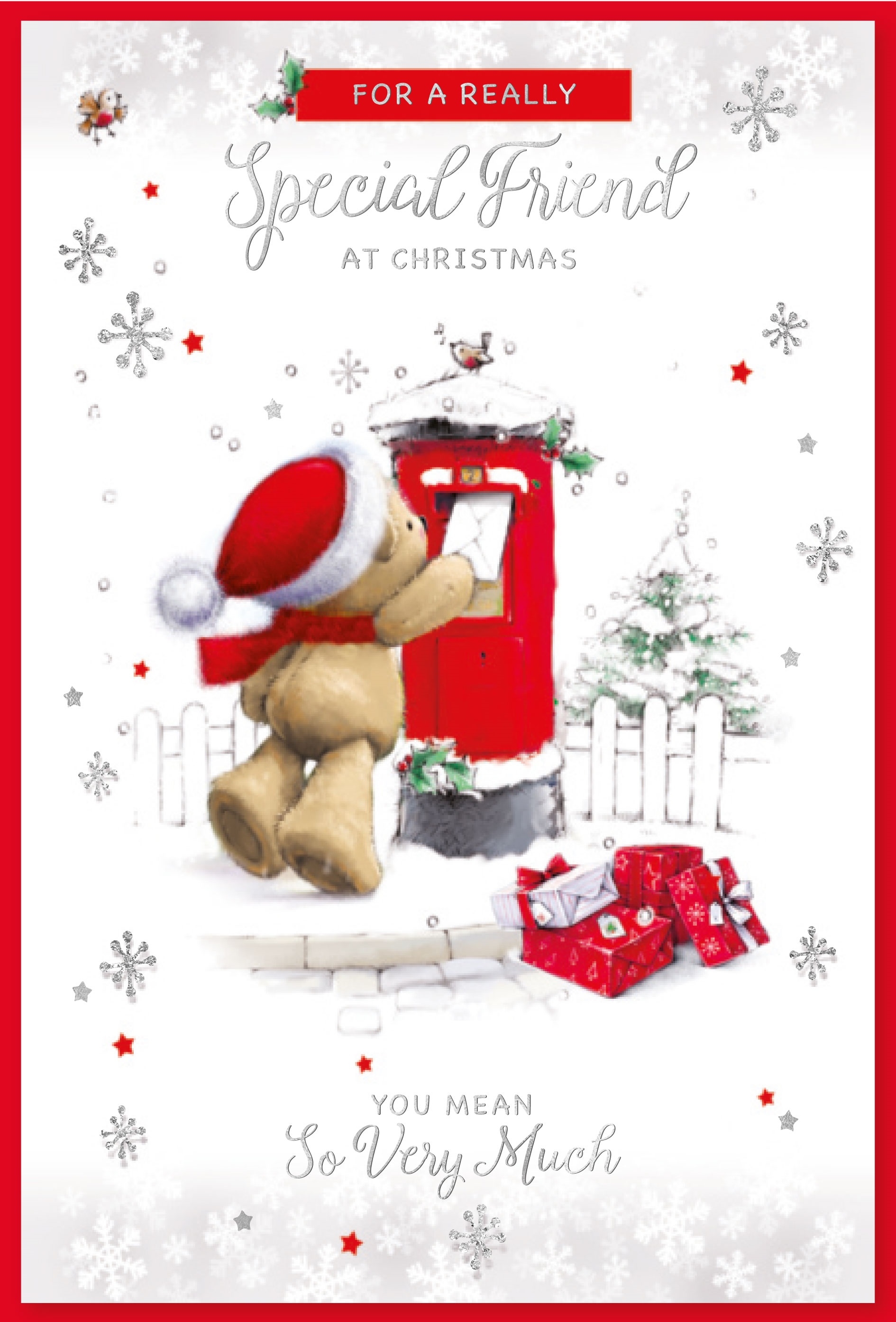XMAS CARDS,Special Friend 6`s Teddy posting a Letter
