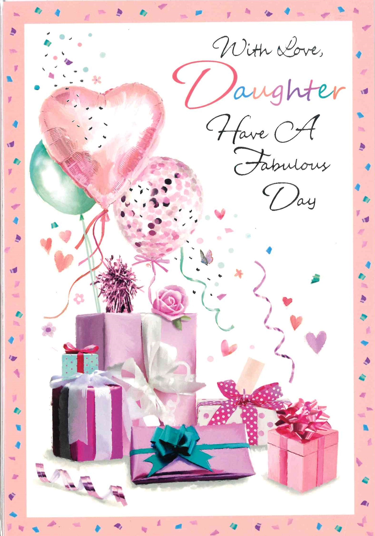 BIRTHDAY CARDS,Daughter 6`s Presents & Balloons