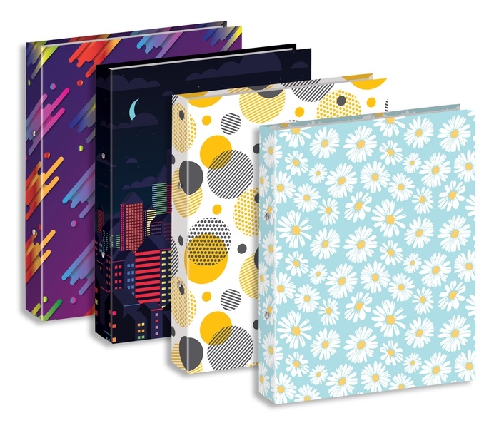 RING BINDER,A4 Shades & Shapes 4 Assorted [Splittable]