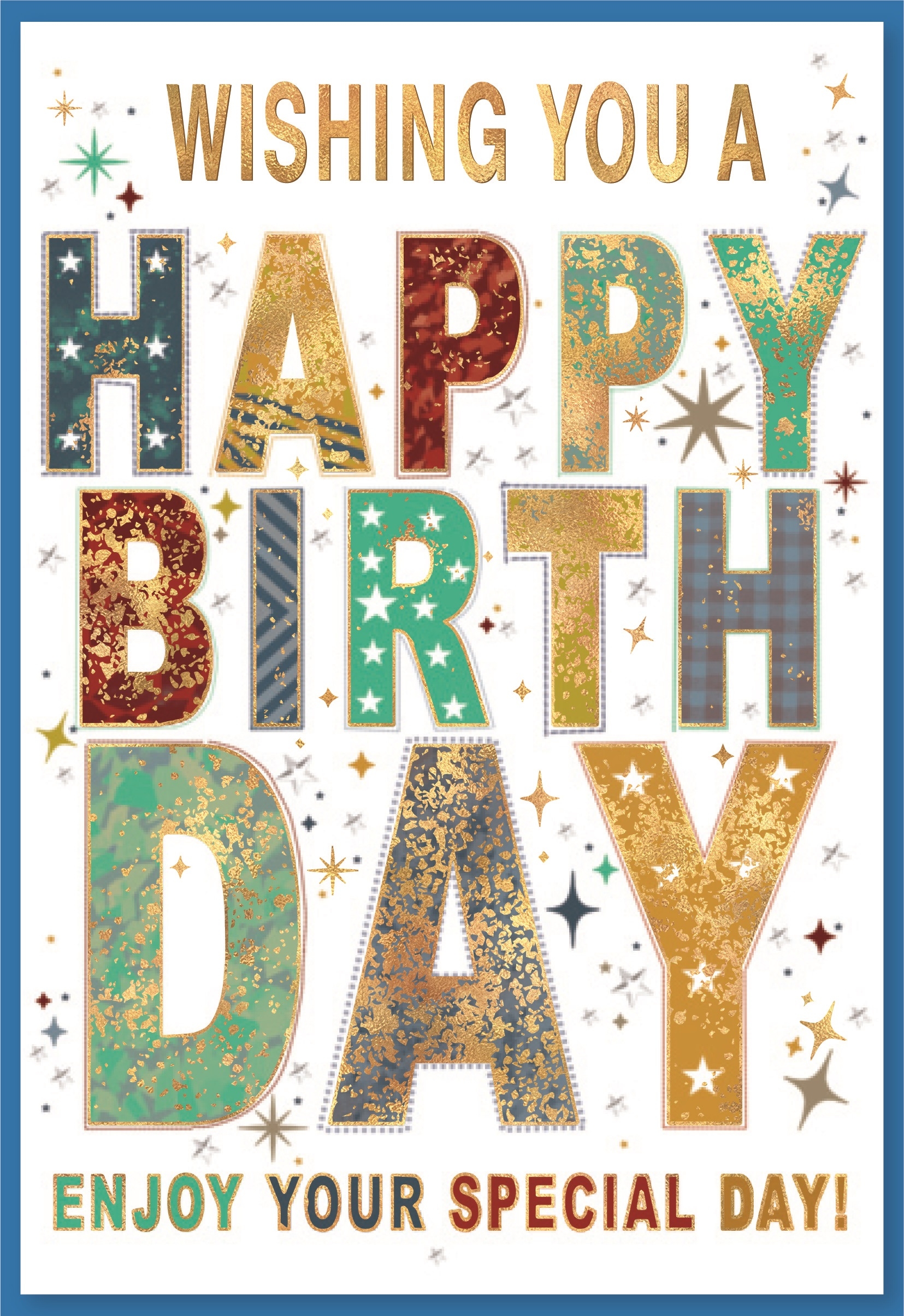 BIRTHDAY CARDS,6`s Text & Stars