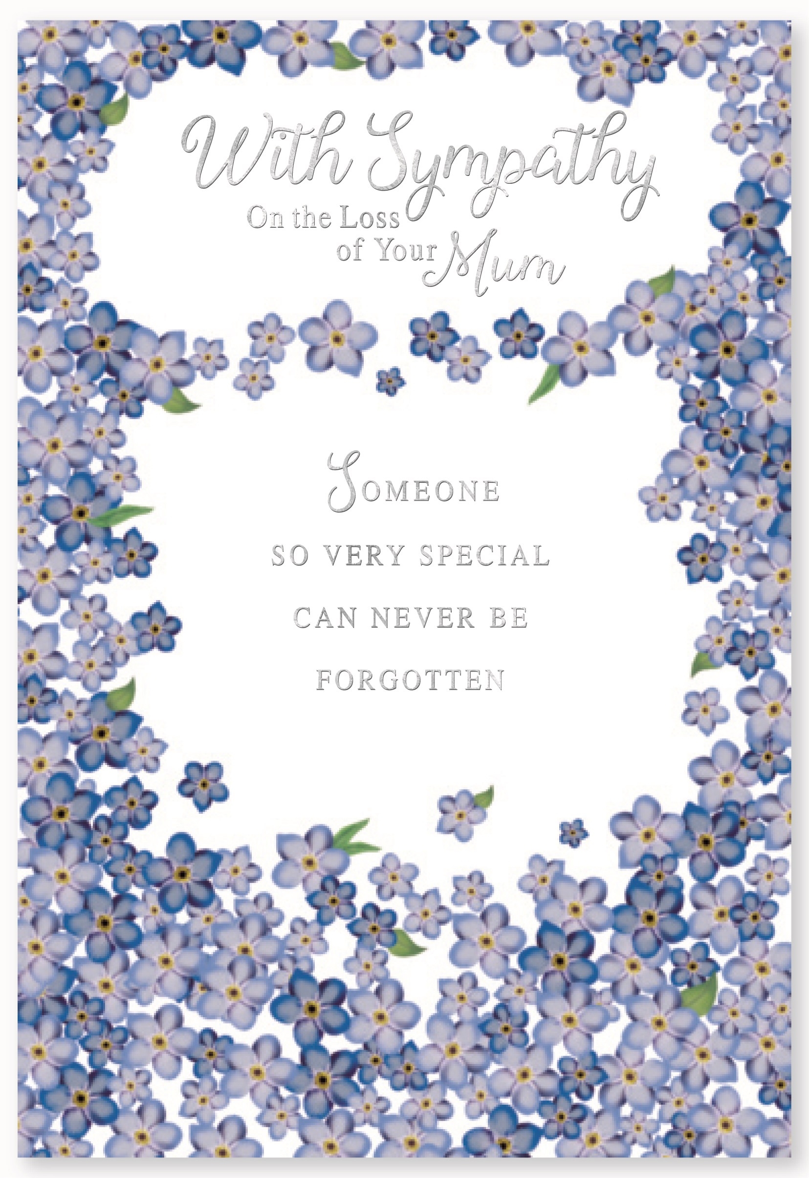 SYMPATHY CARDS,Loss of Mum 6`s Forget Me Nots (Was 0.90)