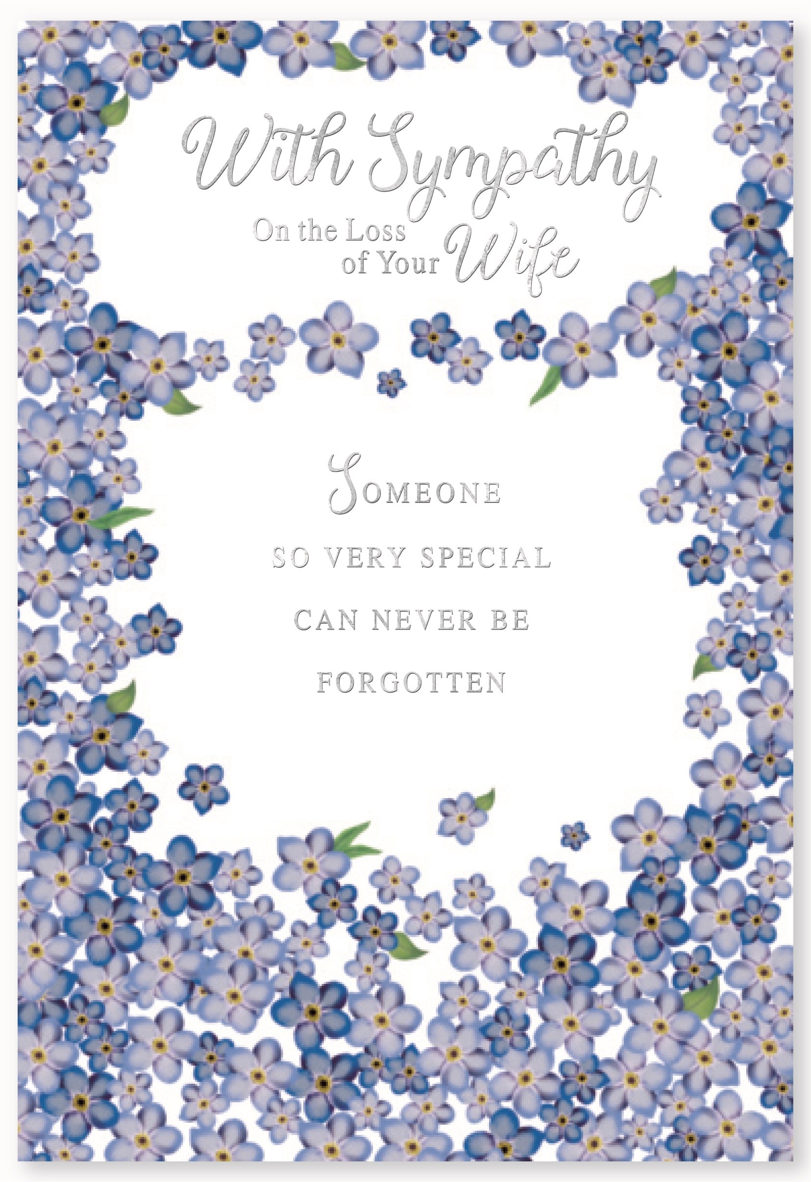 SYMPATHY CARDS,Loss of Wife 6`s Forget Me Nots (Was ú0.90)