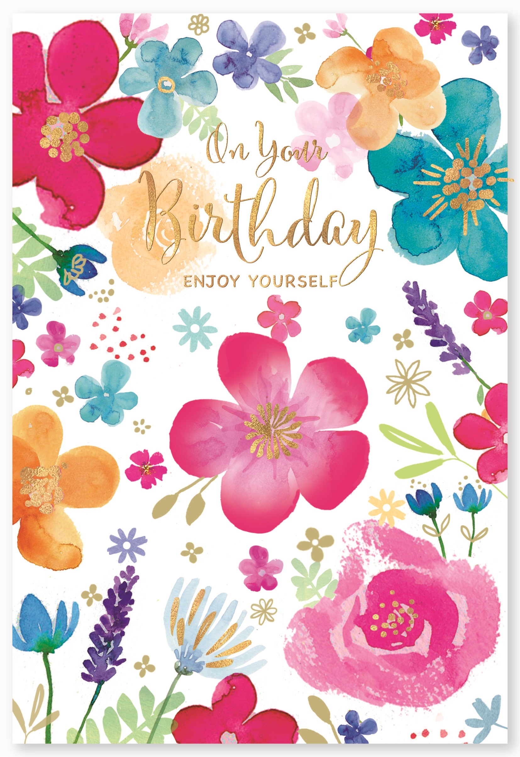 BIRTHDAY CARDS,6`s Foil Flowers